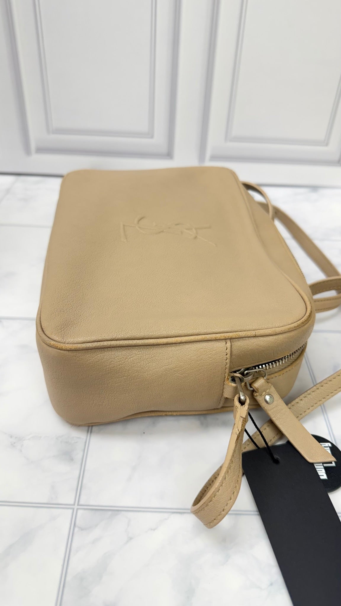 Saint Laurent YSL Beige Leather Lou Camera Bag