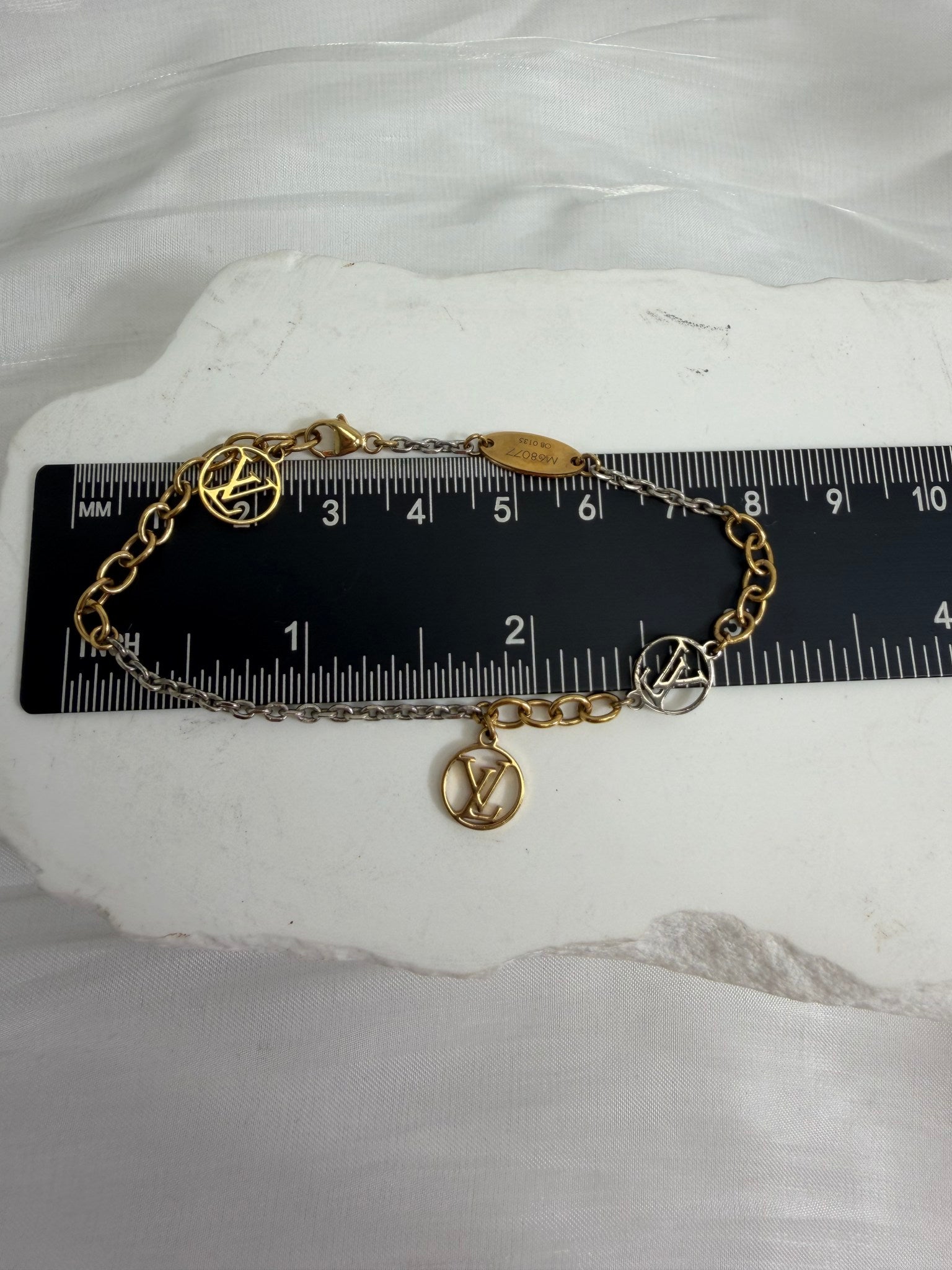 Louis Vuitton Two Tone Logo Bracelet