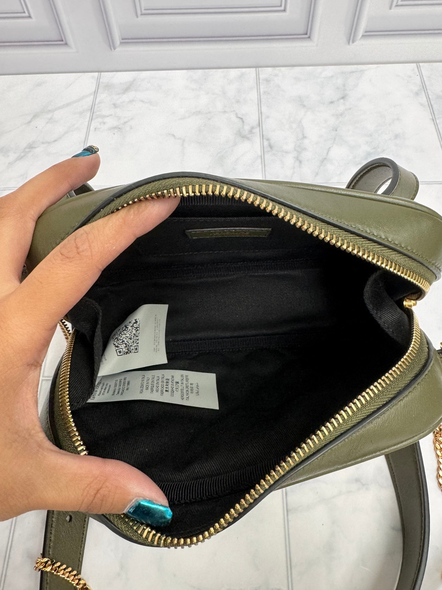 Versace Dark Green Quilted Leather Medusa Head Belt Bag
