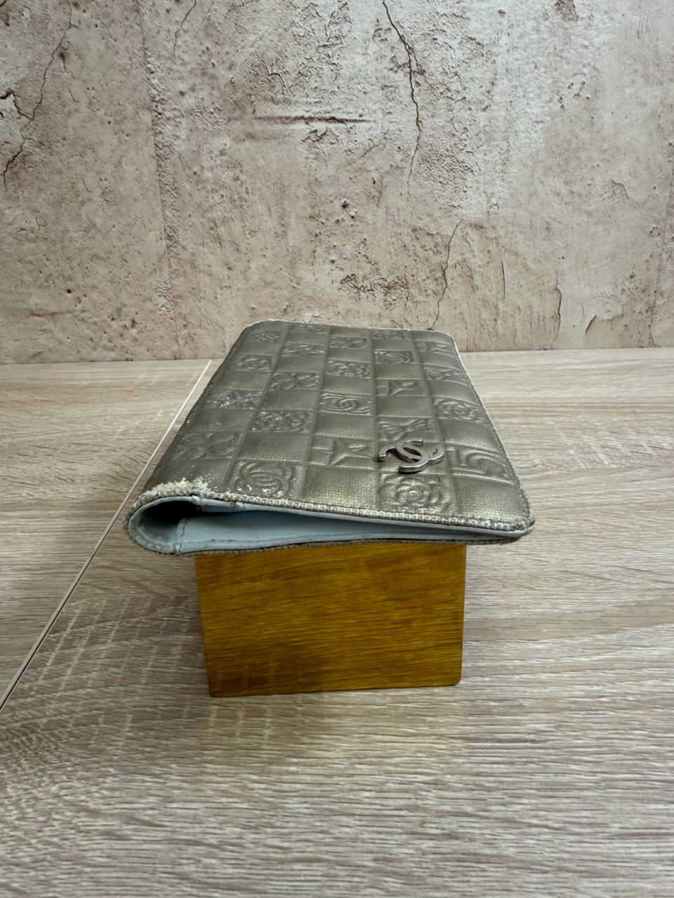 Chanel Metallic Gold Quilted Leather Precious Symbols Wallet