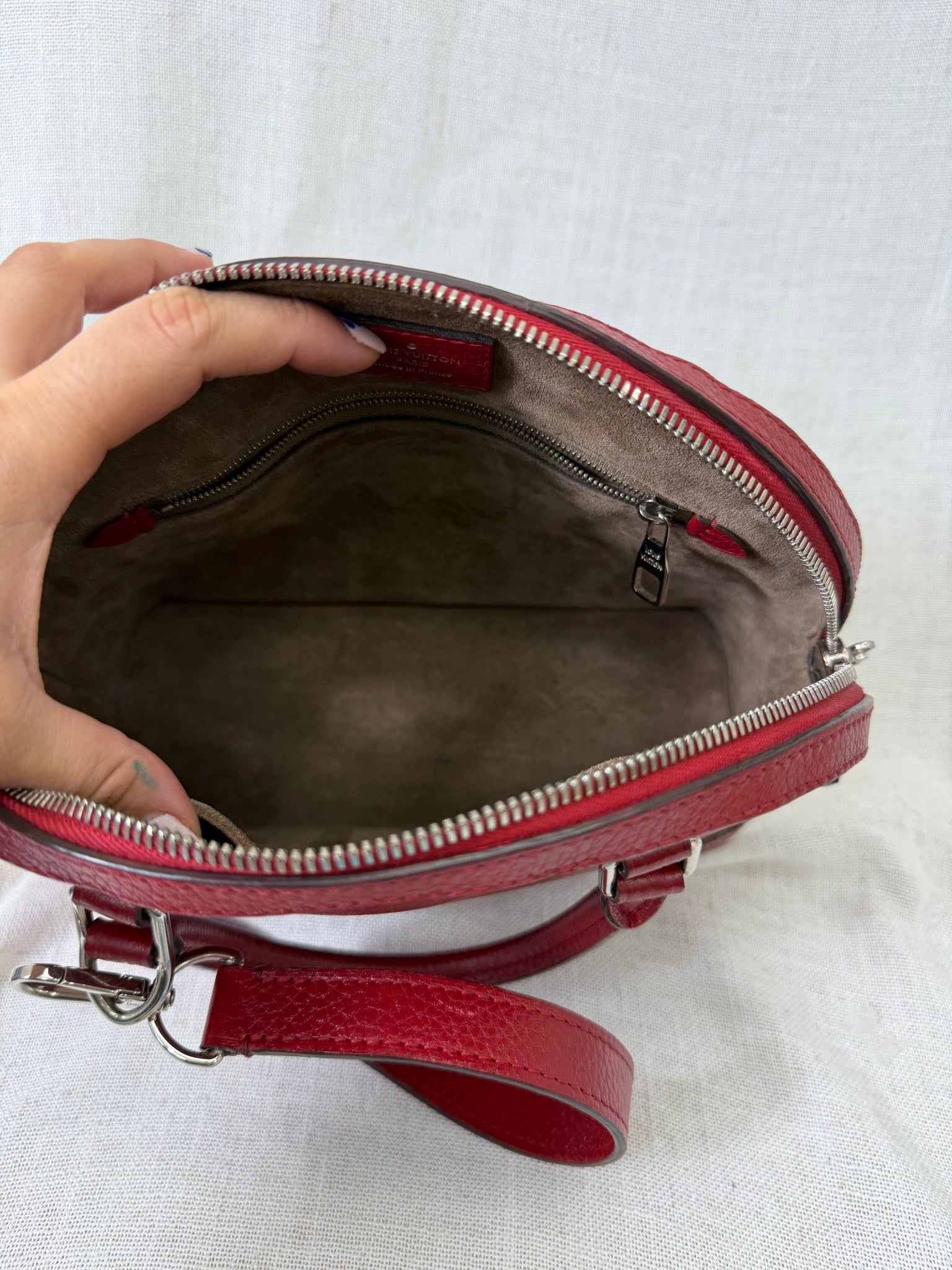 Louis Vuitton Red Taurillon Leather Alma PPM Handbag