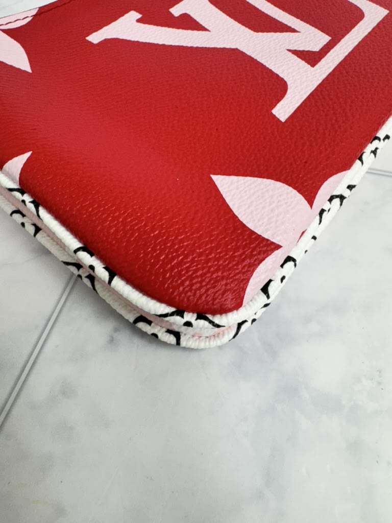 Louis Vuitton Red And Pink Monogram Giant Pochette Accessoires