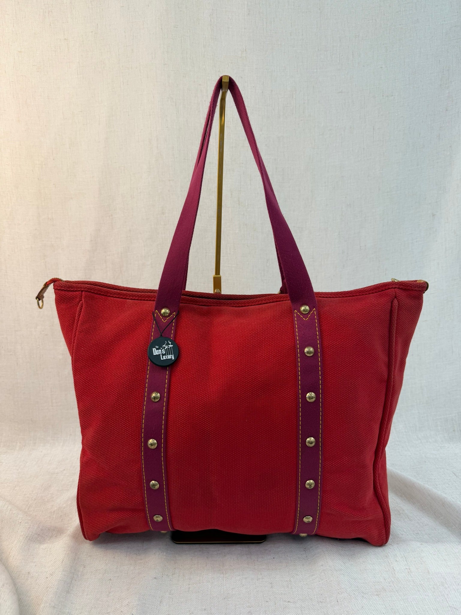 Louis Vuitton Red Canvas Antigua Cabas GM Tote Bag