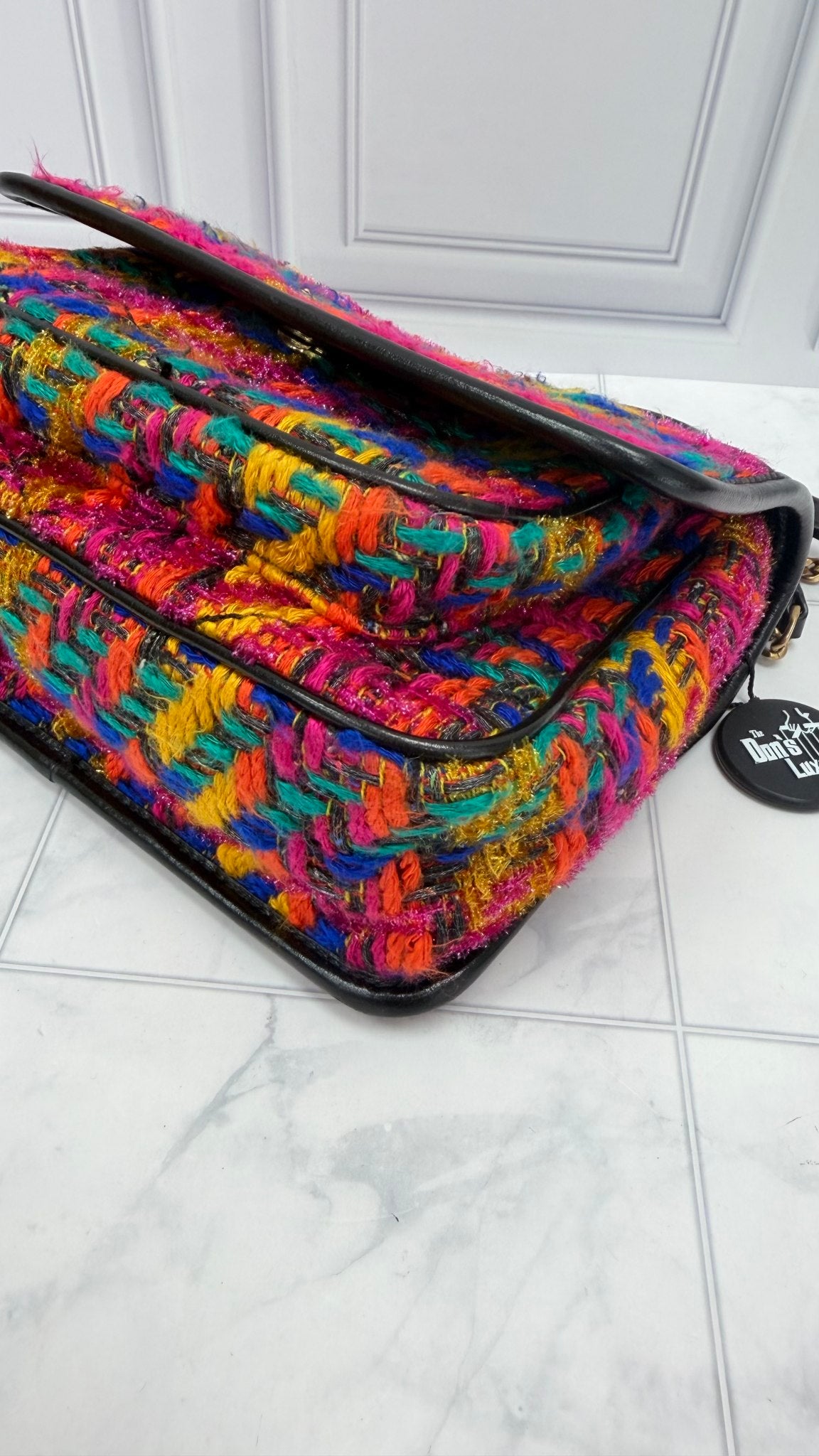 Saint Laurent YSL Multicolored Tweed Baby Niki Chain Shoulder Bag