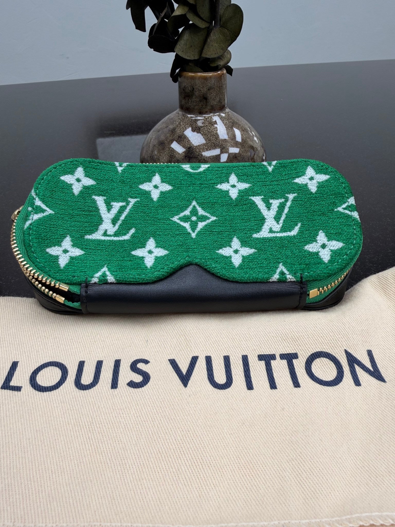 Louis Vuitton Green Match Collection Glasses Case