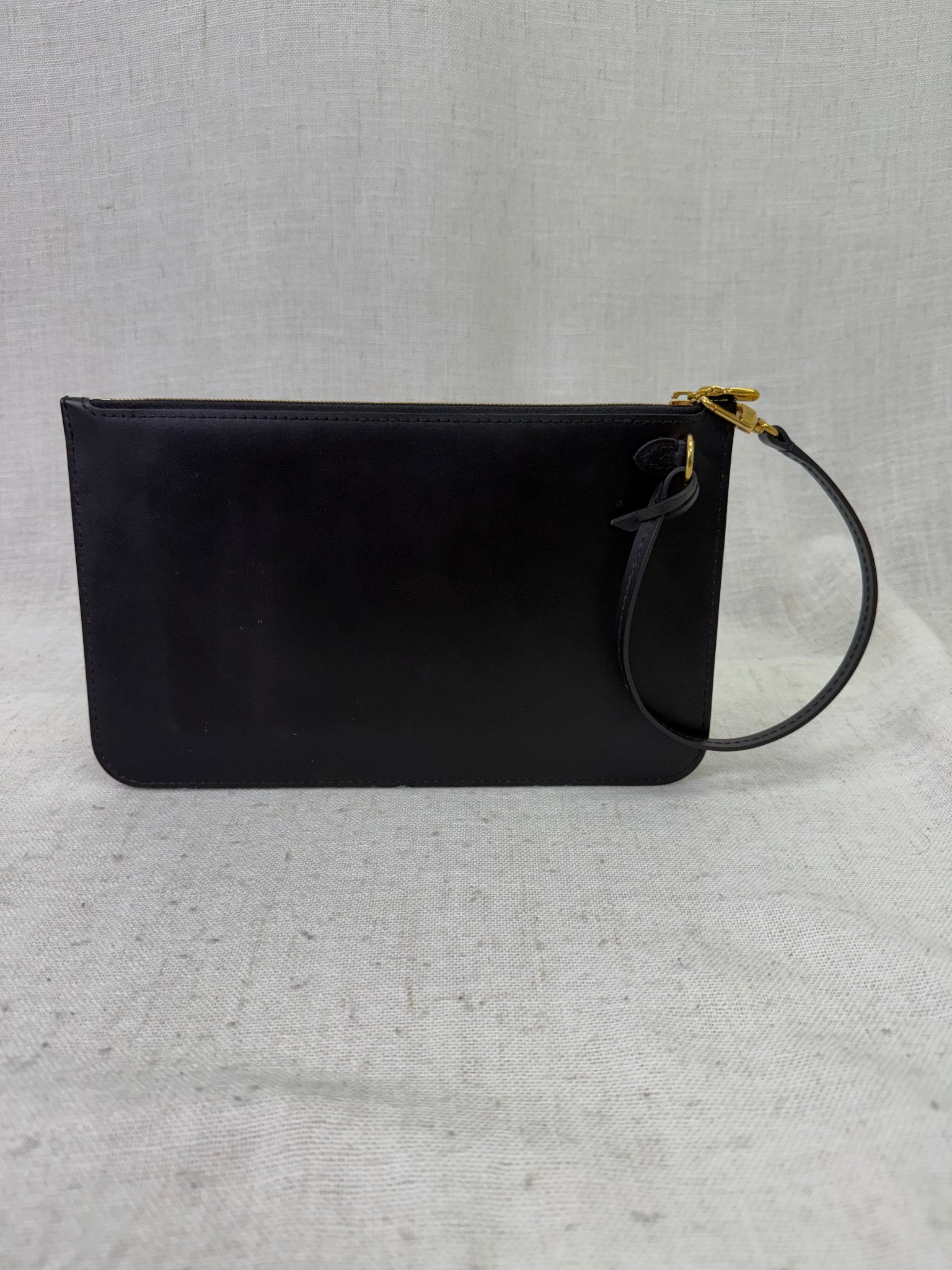 Louis Vuitton Black Leather Neverfull Pouch