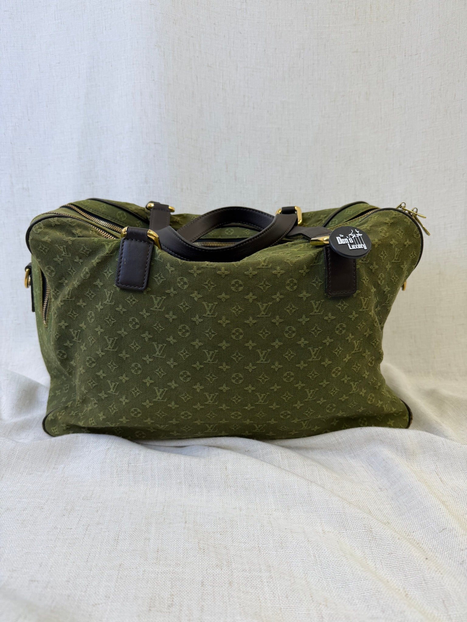 Louis Vuitton Olive Green Monogram Canvas Mini Lin Claudine Duffle Bag