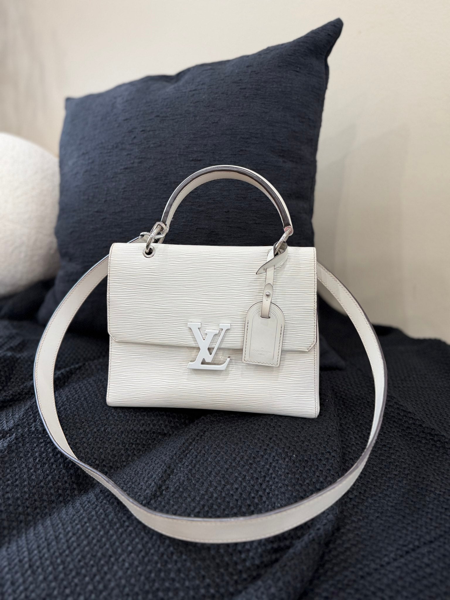 Louis Vuitton White Epi Grenelle MM 2way Bag