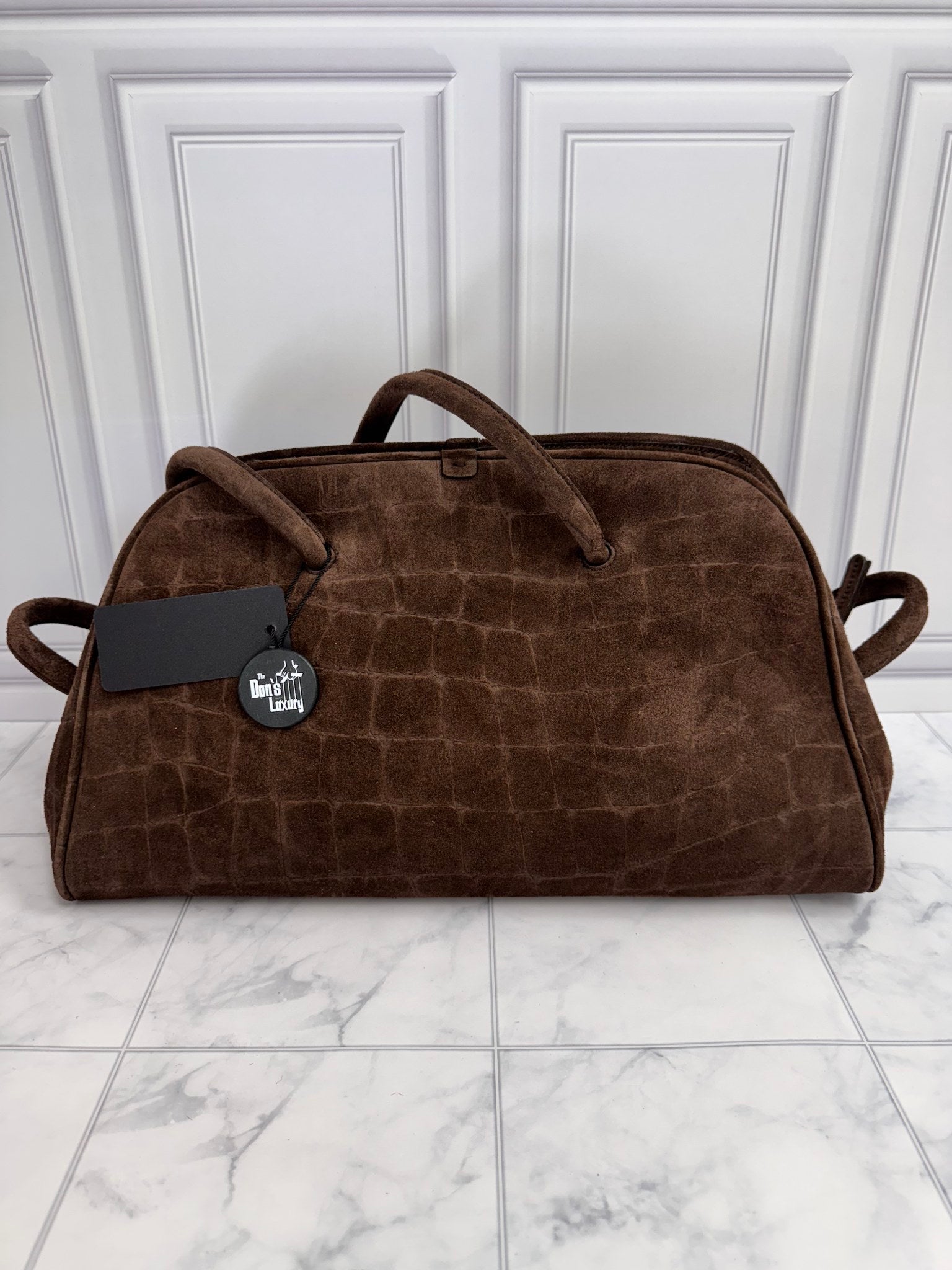 BRAND NEW Jacquemus Brown Croc Embossed Suede Le Turismo Shoulder Bag