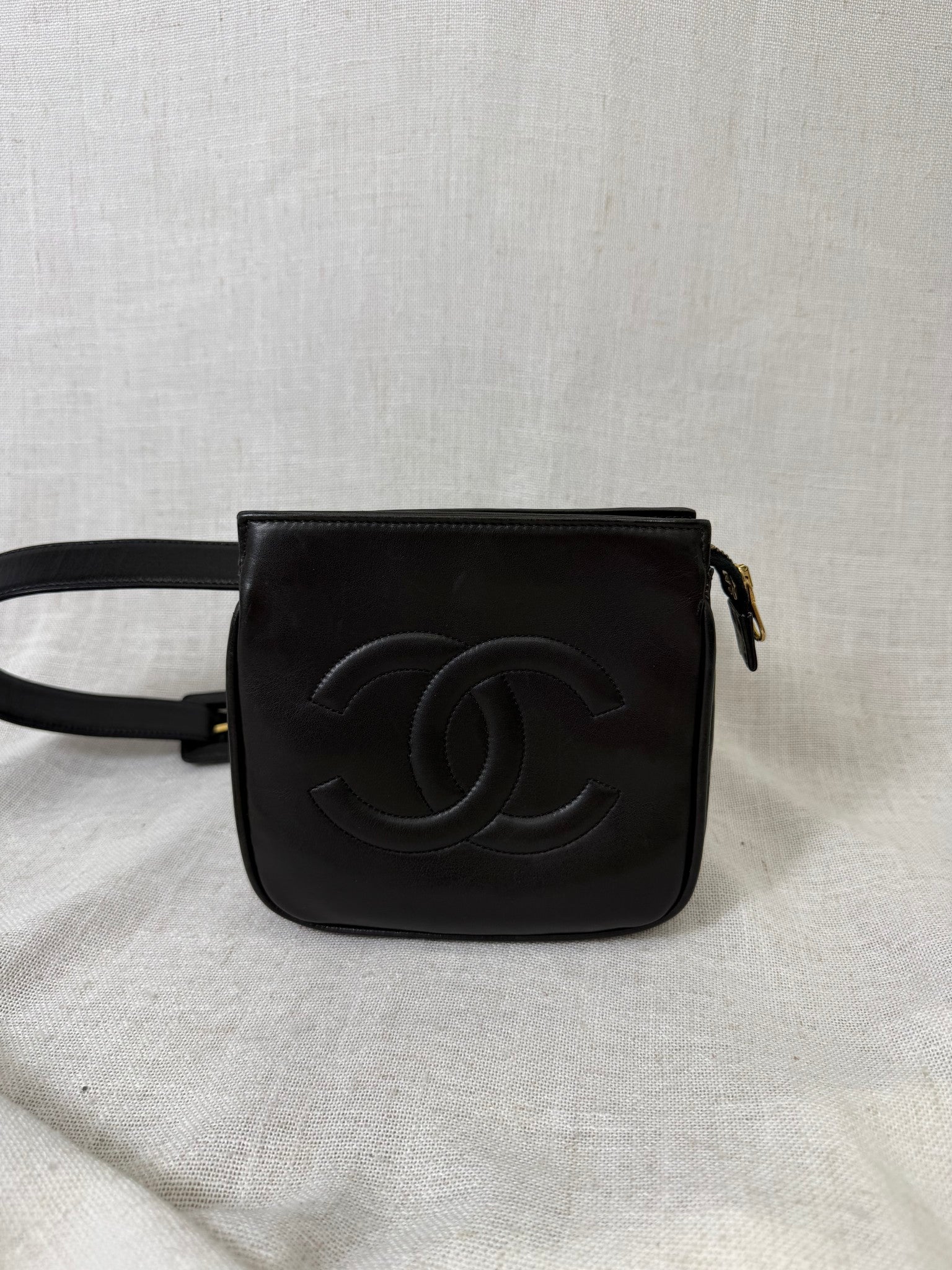 Chanel Black Lambskin Belt Bag