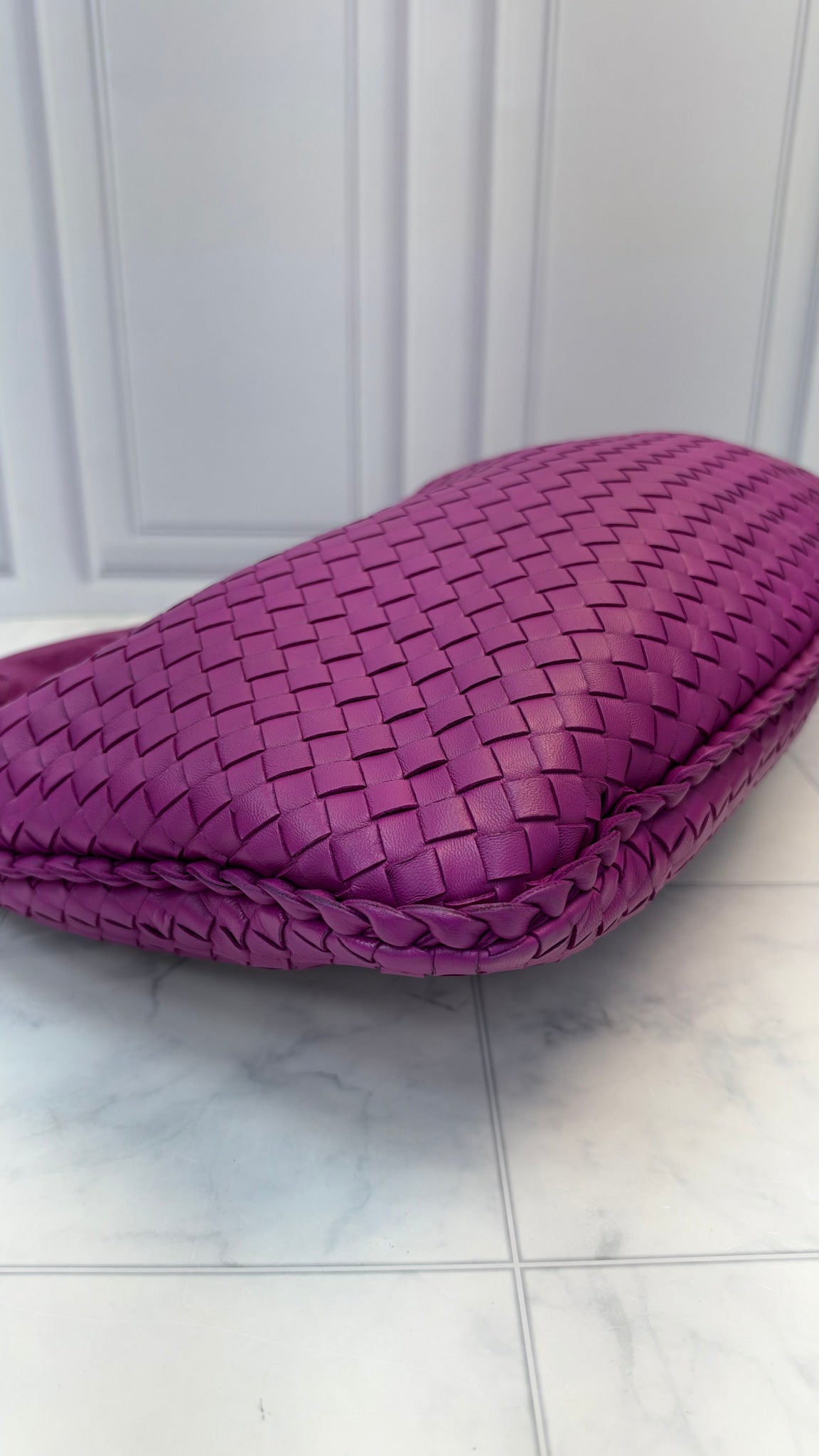 Bottega Veneta Purple Nappa Intrecciato Veneta Hobo Bag