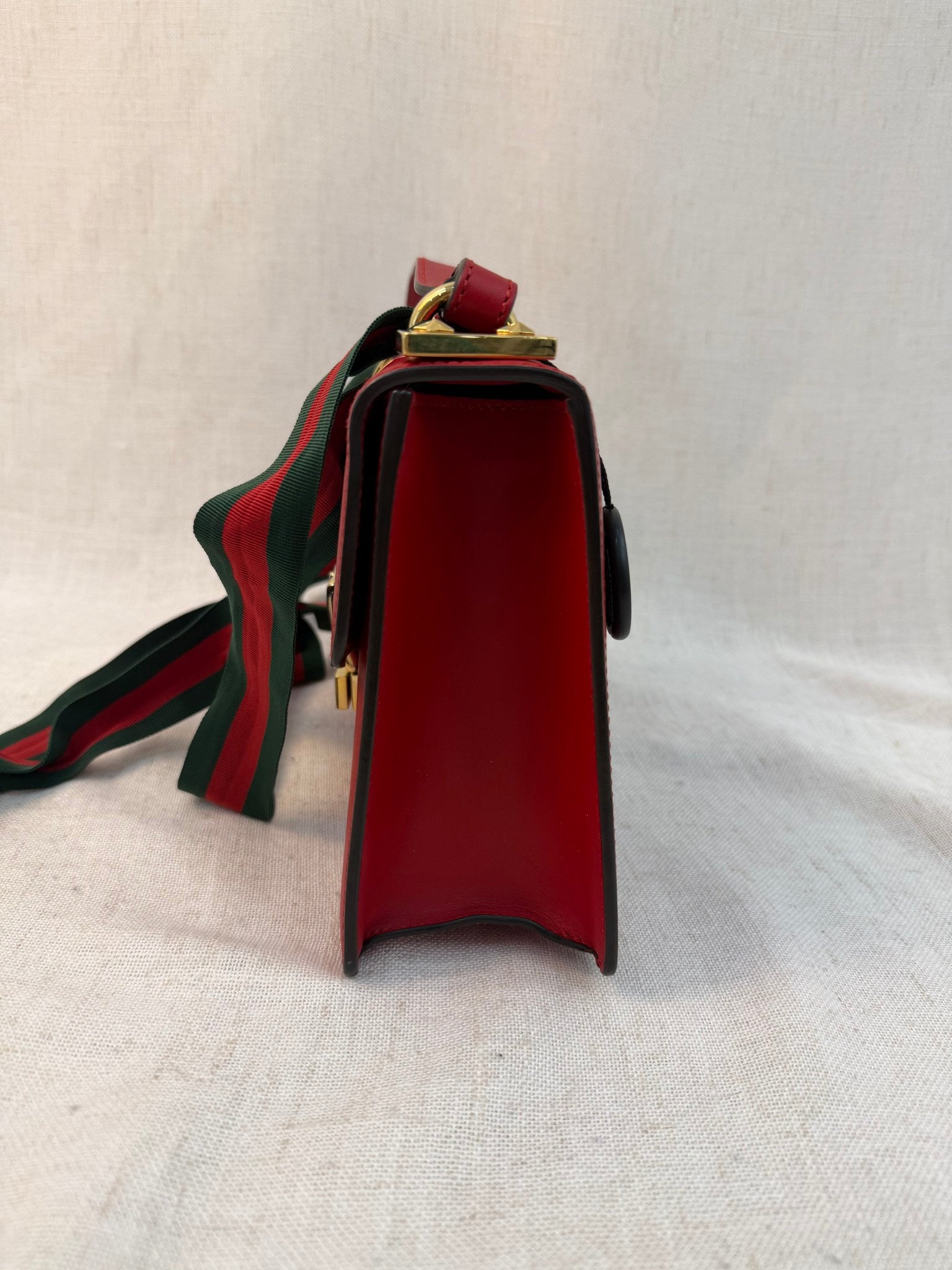 Gucci Red Leather Small Sylvie Shoulder Bag