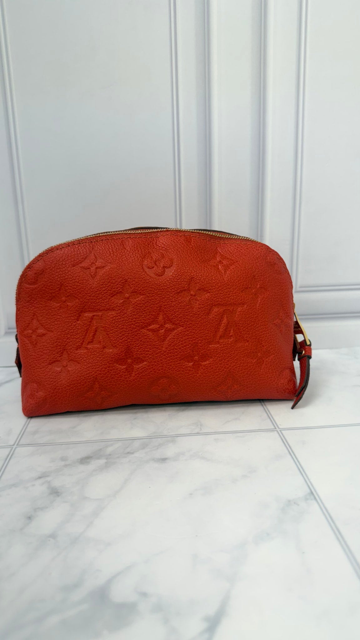 Louis Vuitton Red Empreinte Leather Cosmetic Pouch