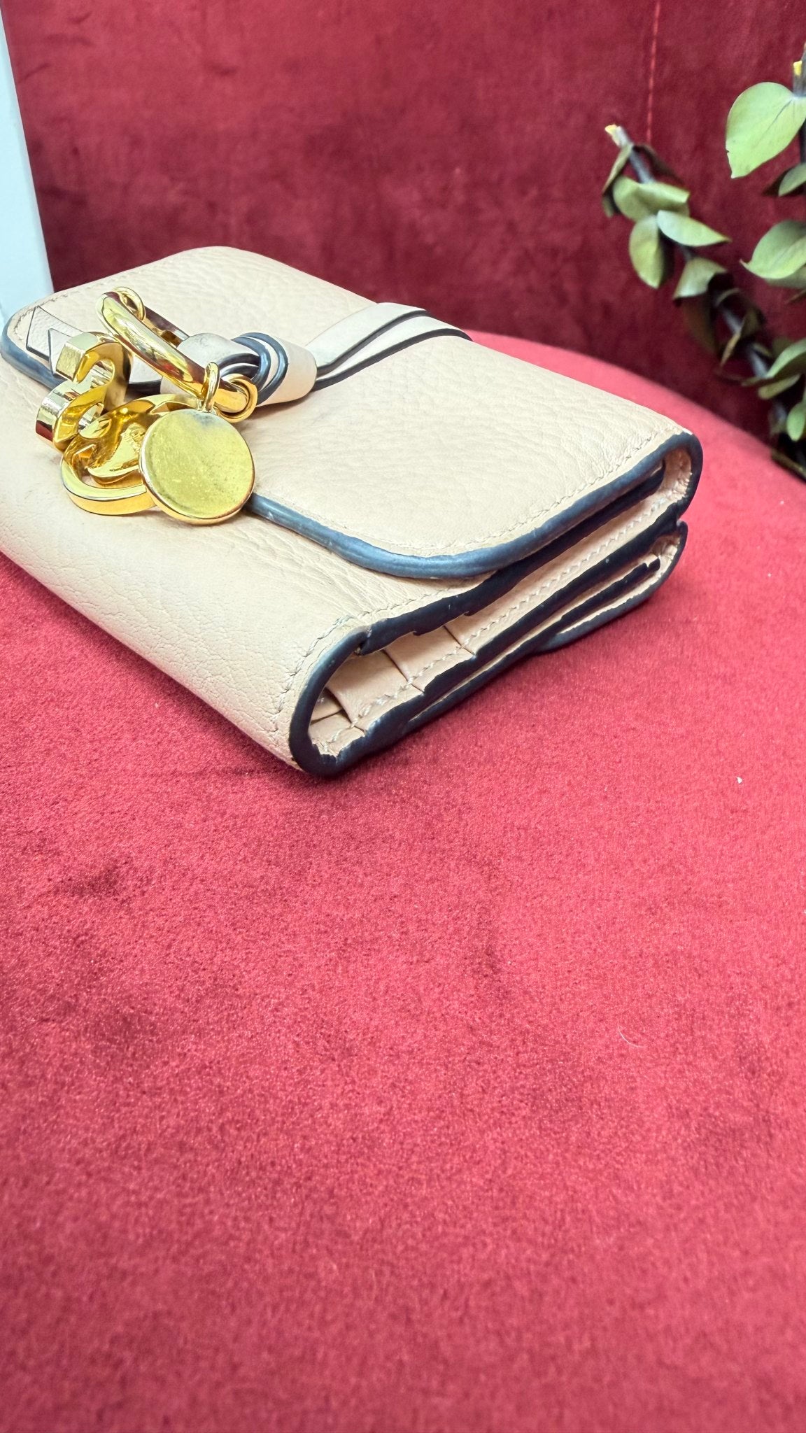 Chloe Pink Leather Alphabet Compact Wallet