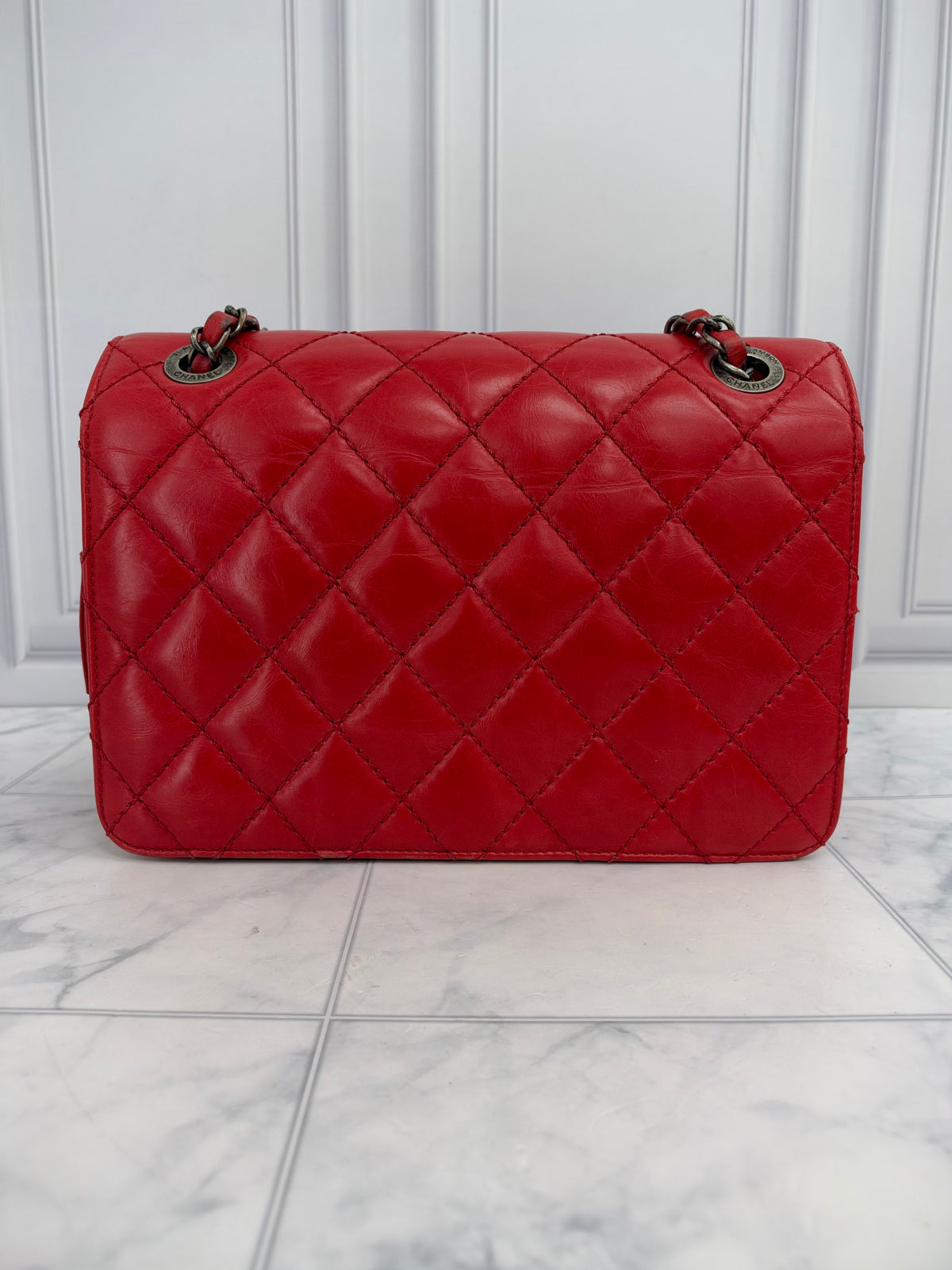 Chanel Red Quilted Calfskin Soft Small Boy Flap Bag