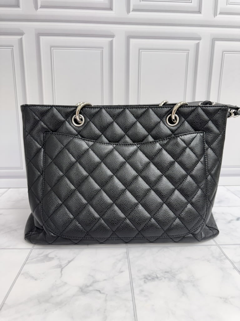 Chanel Black Caviar Leather Grand Shopping Tote Bag