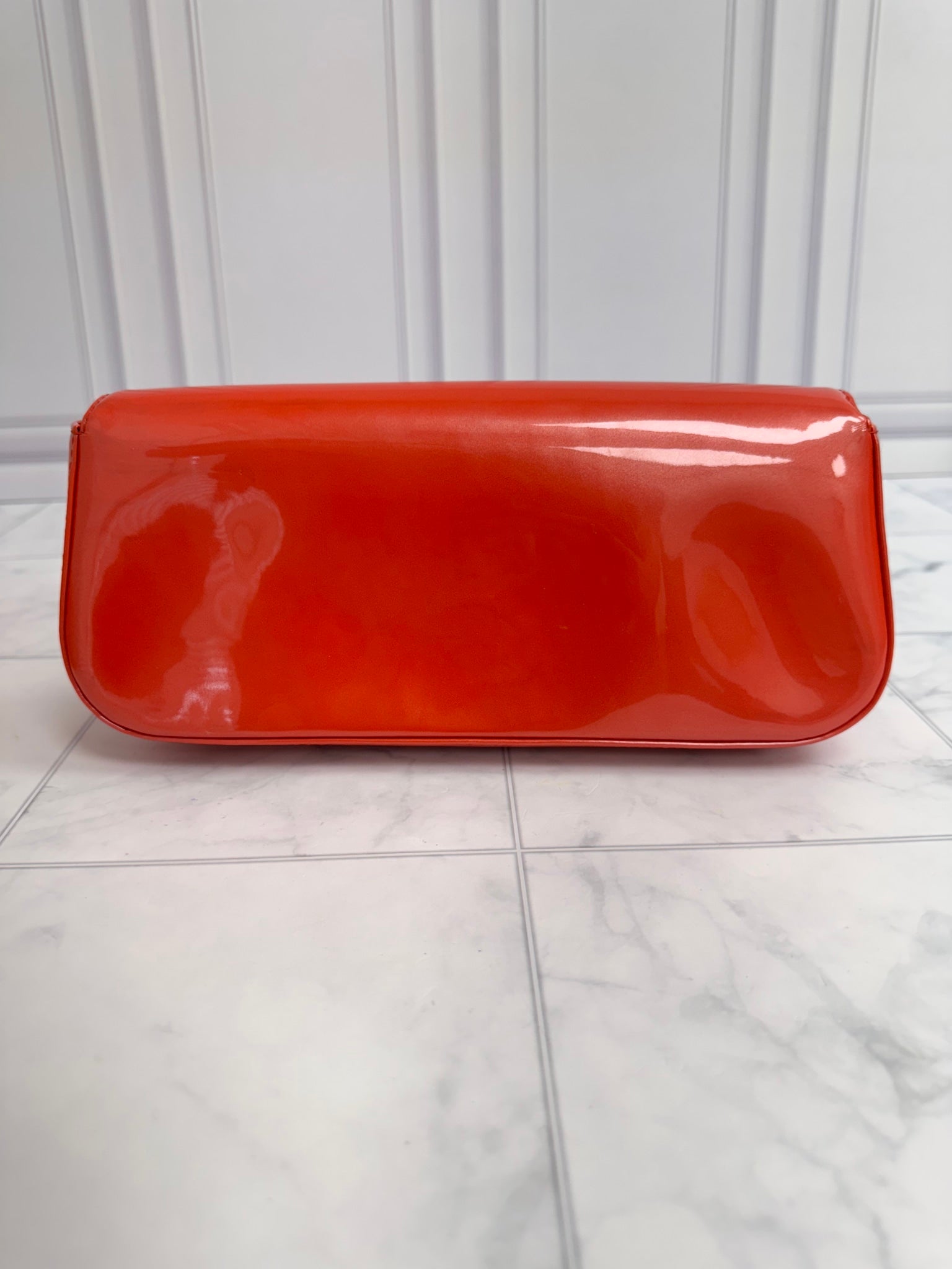 Louis Vuitton Red Orange Vernis Sobe Clutch