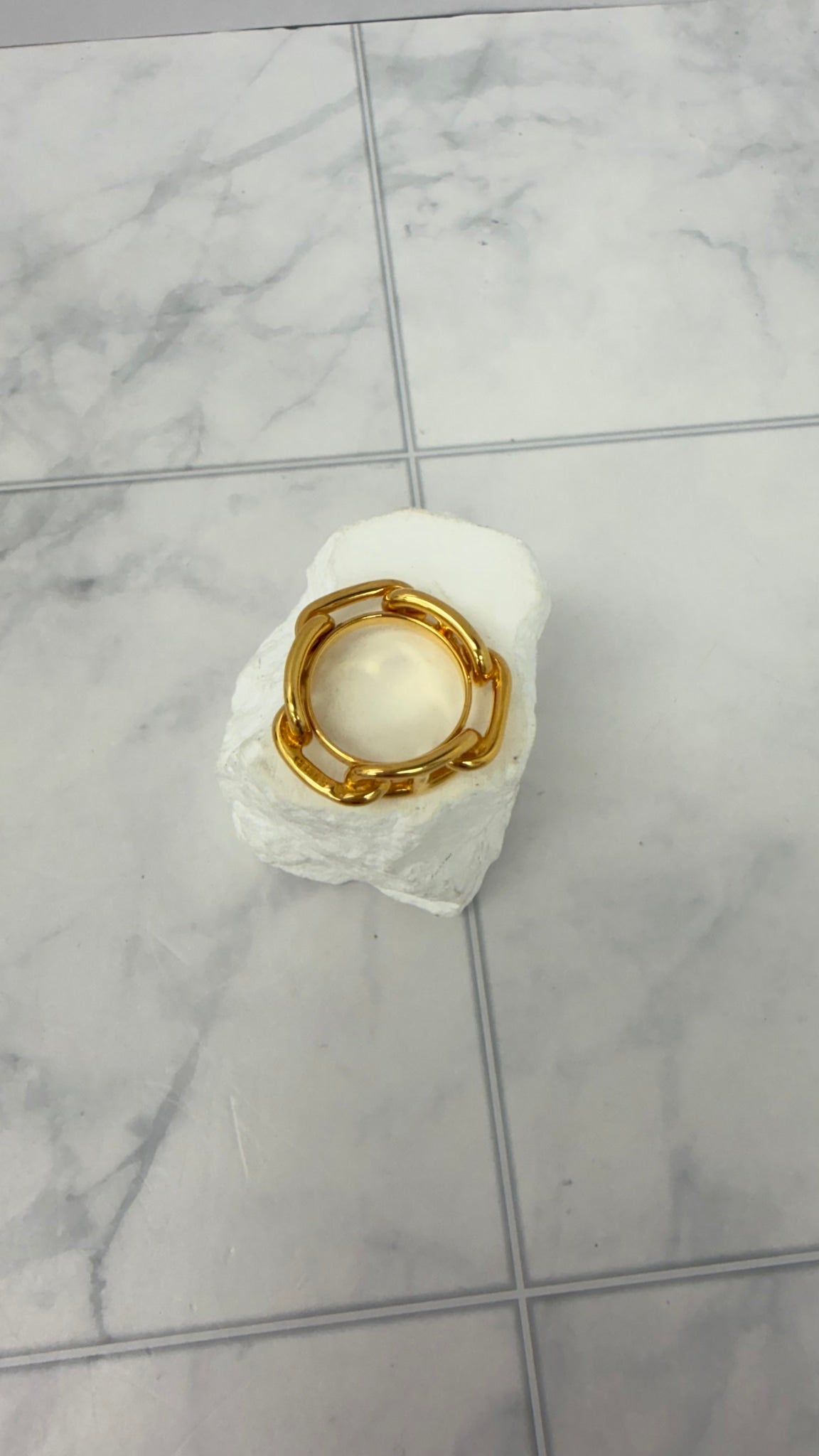 Hermes Gold Tone Chaine Scarf Ring