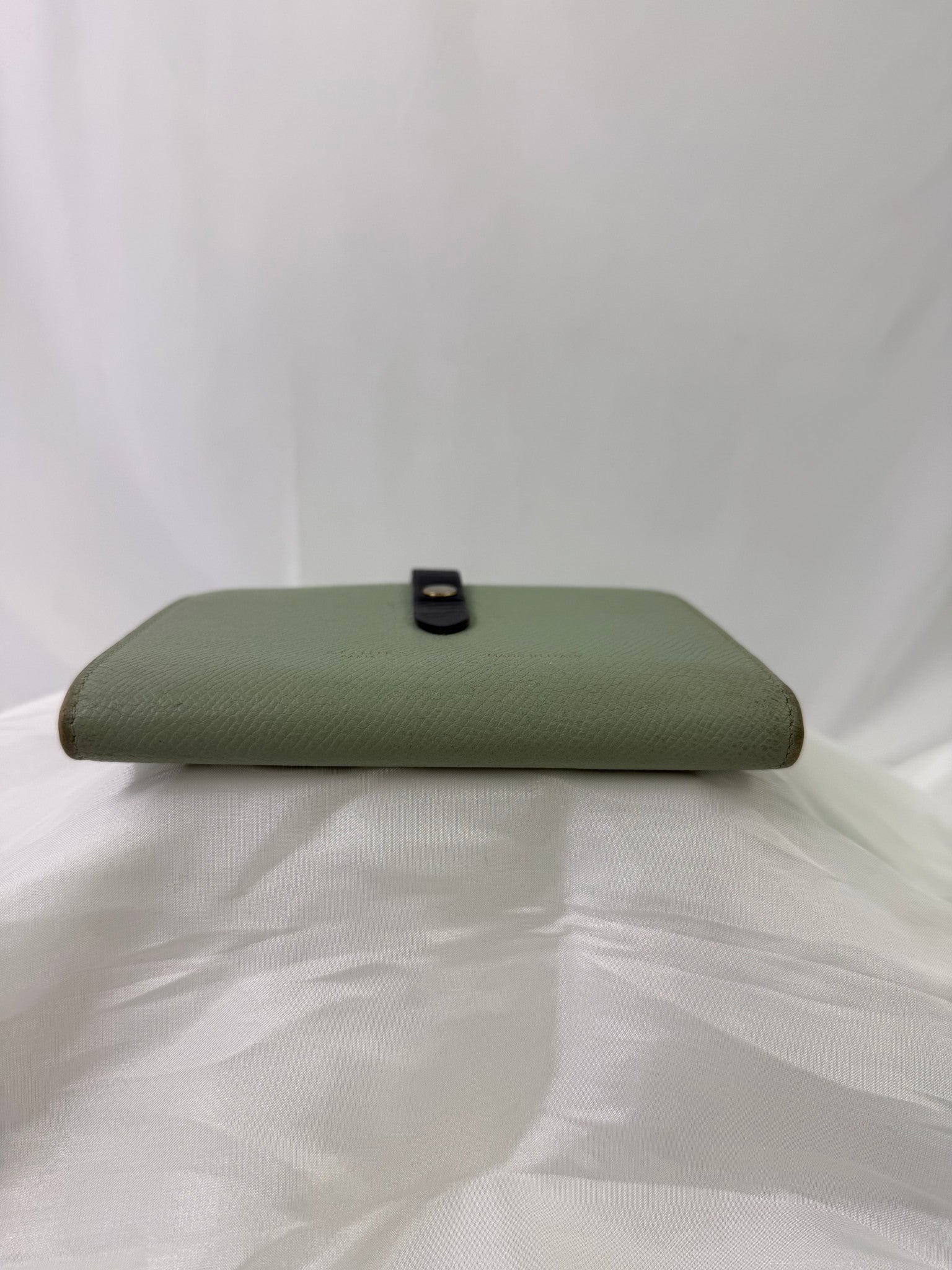 Celine Mint And Navy Leather Medium Strap Wallet