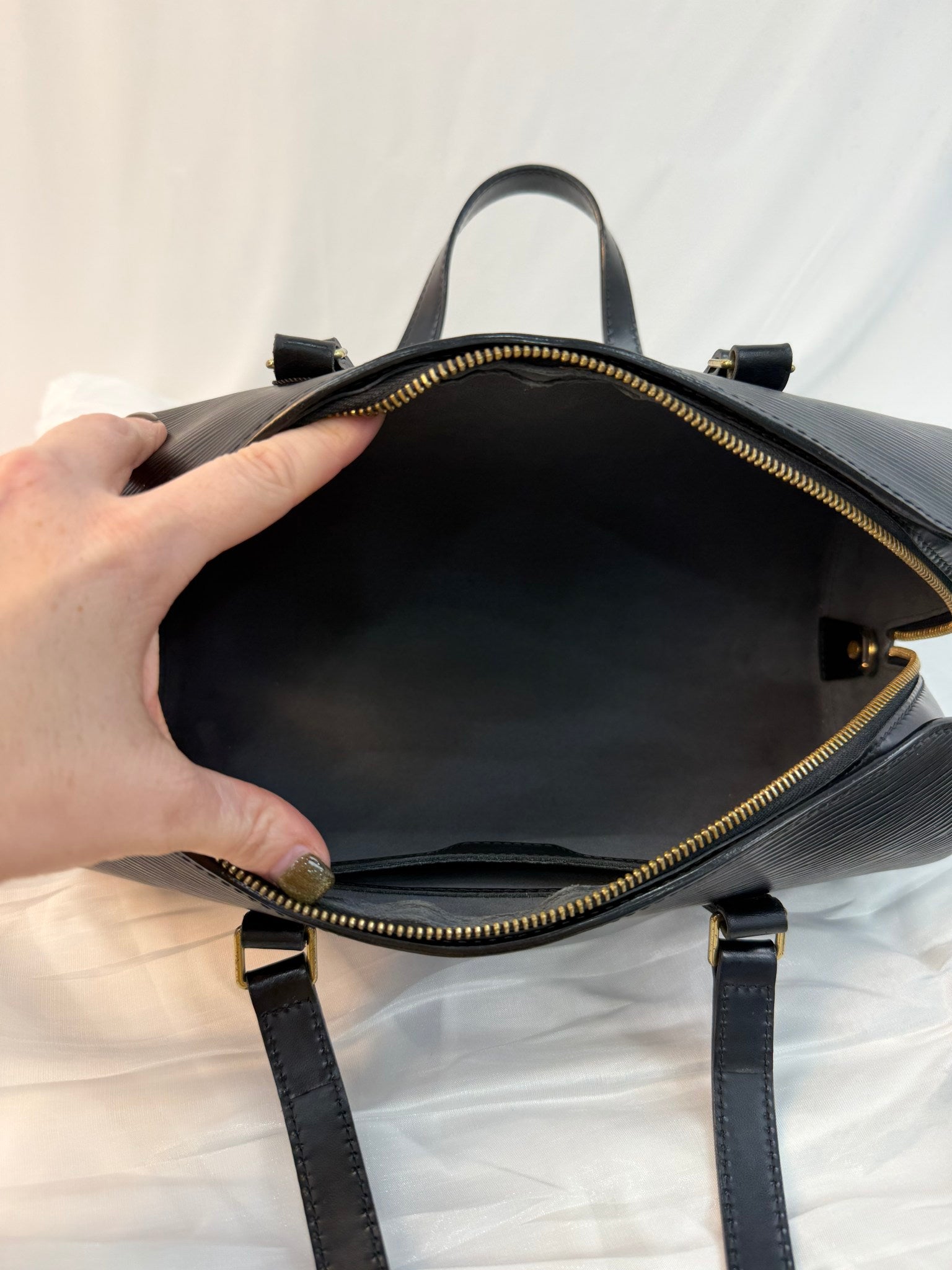 Louis Vuitton Black Epi Leather Soufflot Bag