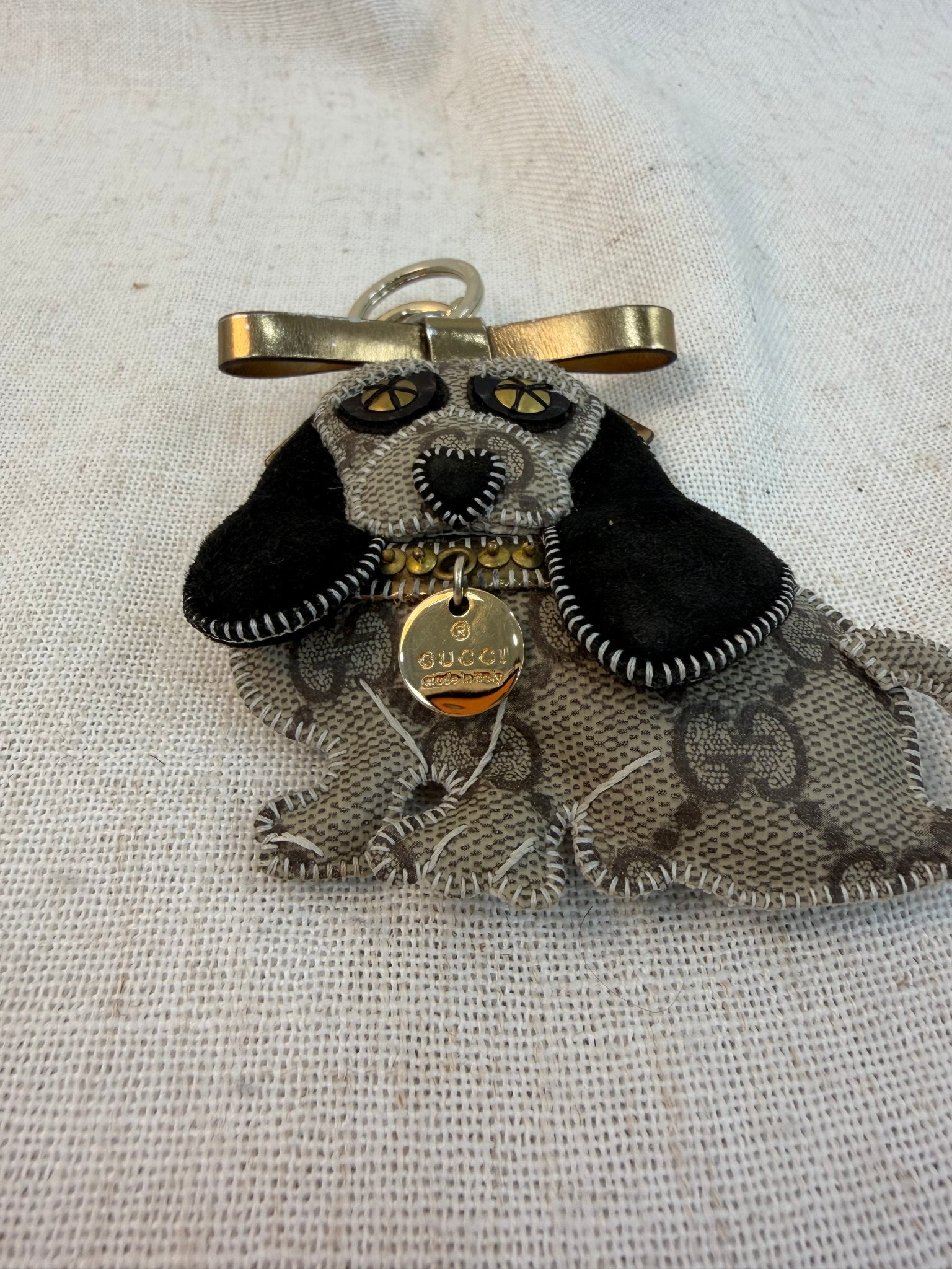 Gucci GG Supreme Dog Key Chain