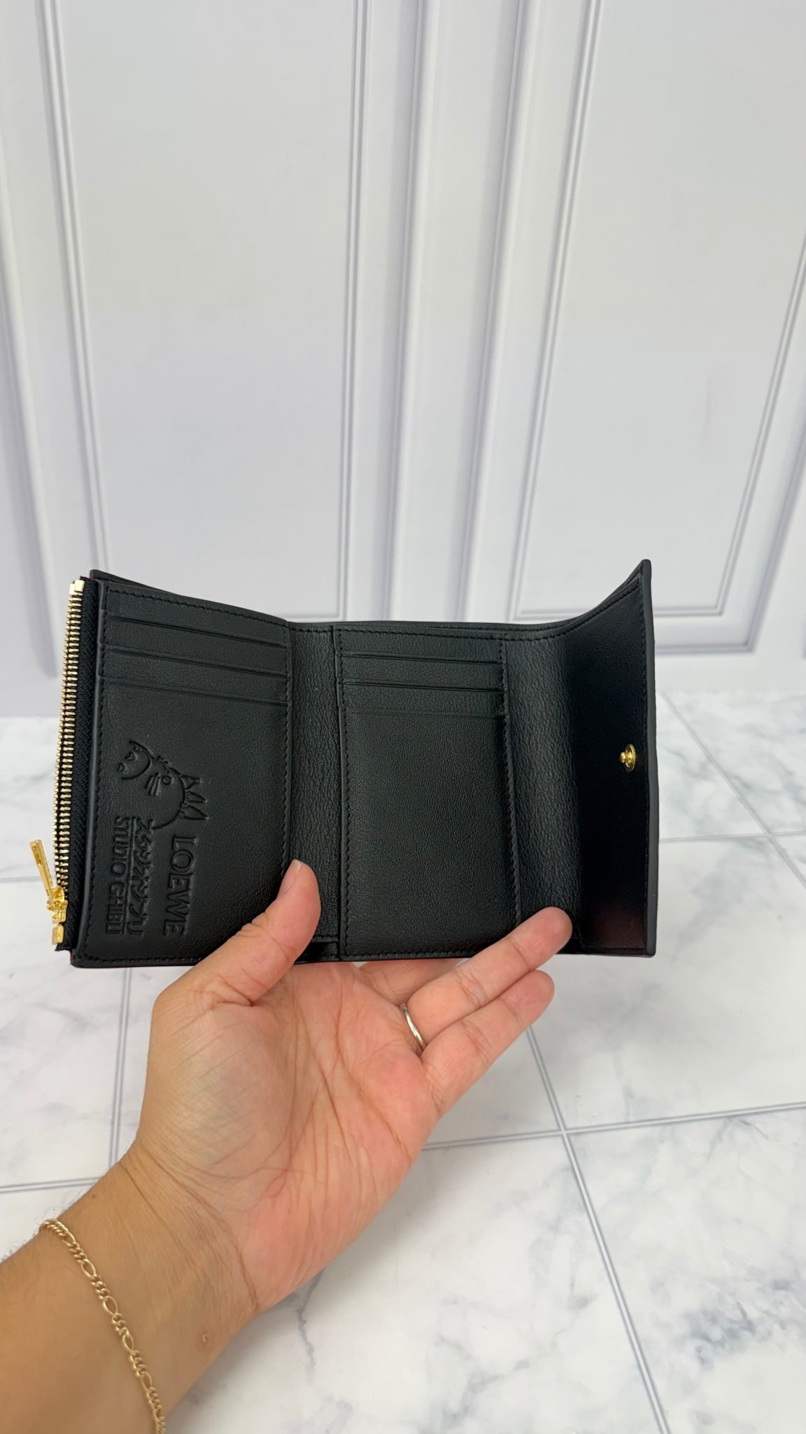 LIKE NEW - Loewe x Studio Ghibli Red Leather Spirited Away Compact Wallet