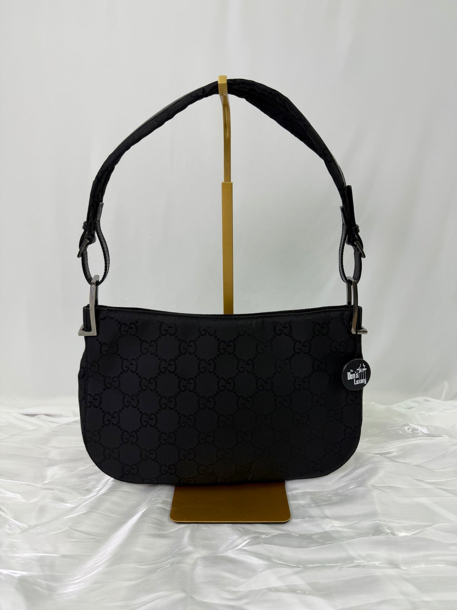 Gucci Black Nylon GG Print Shoulder Bag