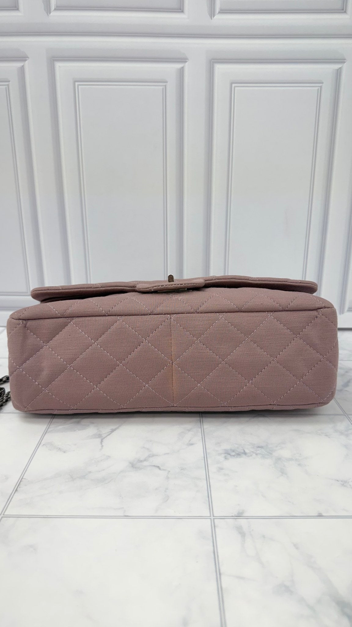 Chanel Dusty Pink Jersey Medium Reissue Double Flap Handbag