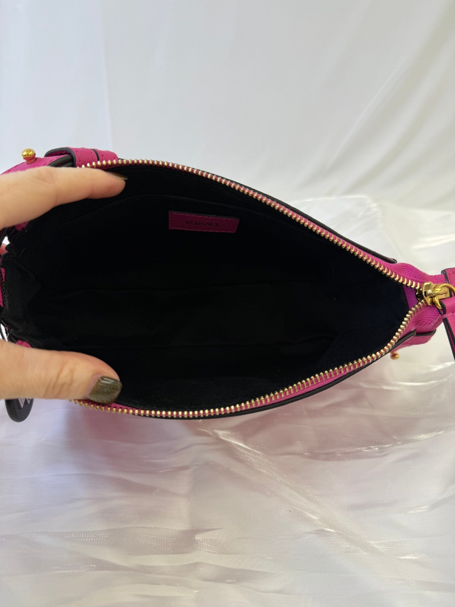 LIKE NEW-Versace Pink Leather Shoulder Bag