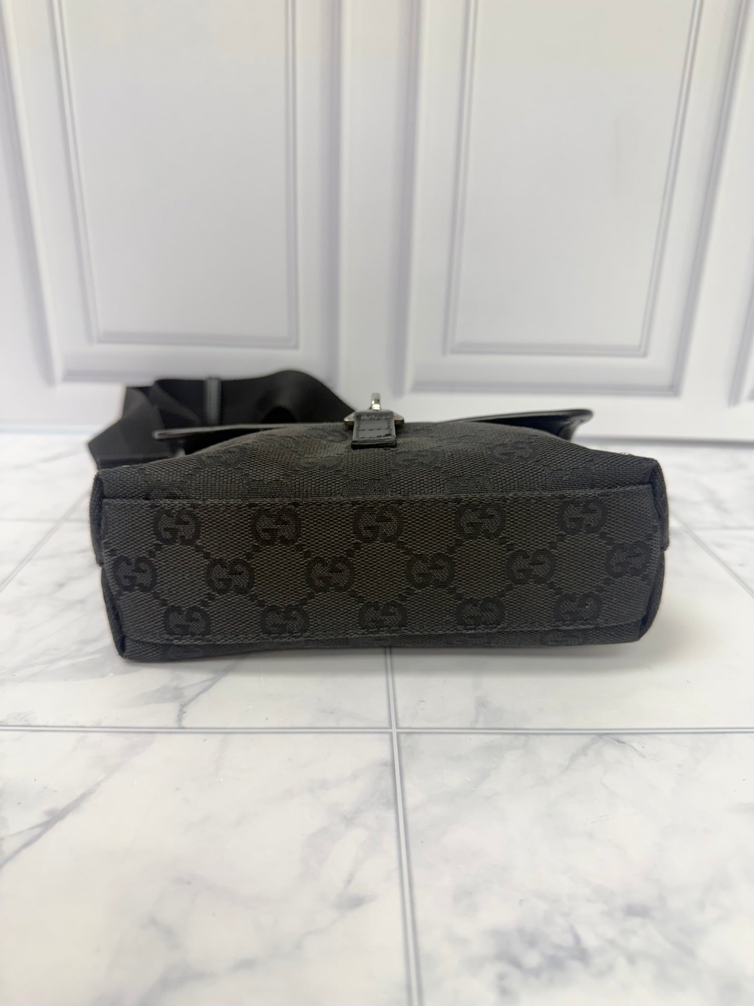 Gucci Black GG Canvas Belt Bag