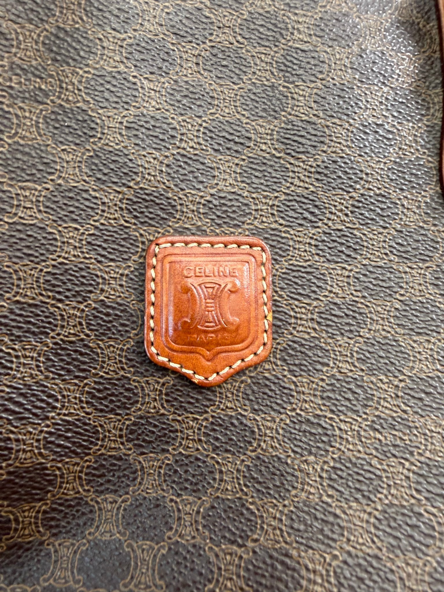 Celine Brown Macadam Bucket Bag