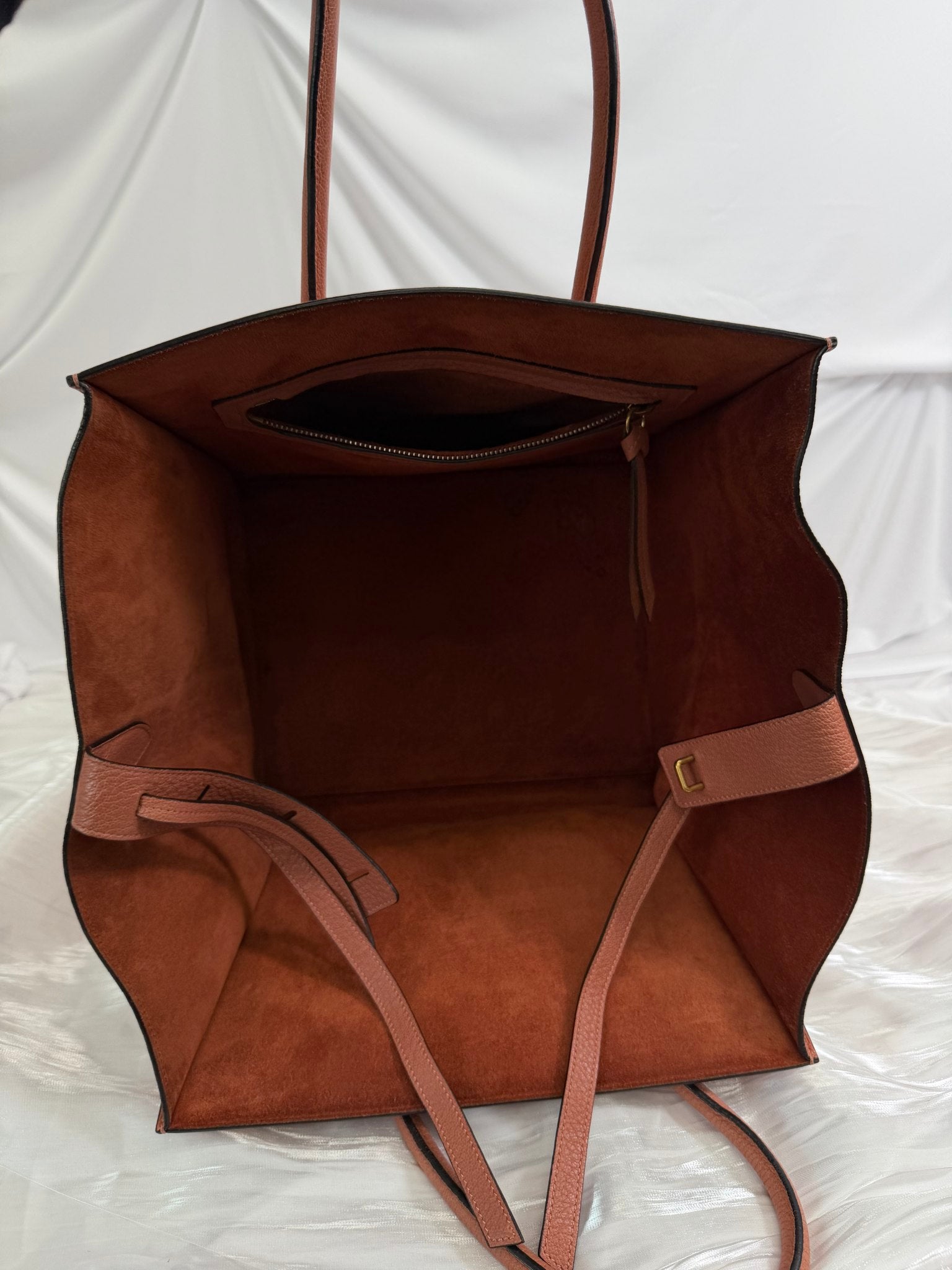 Celine Terracotta Pink Leather Medium Phantom Luggage Tote