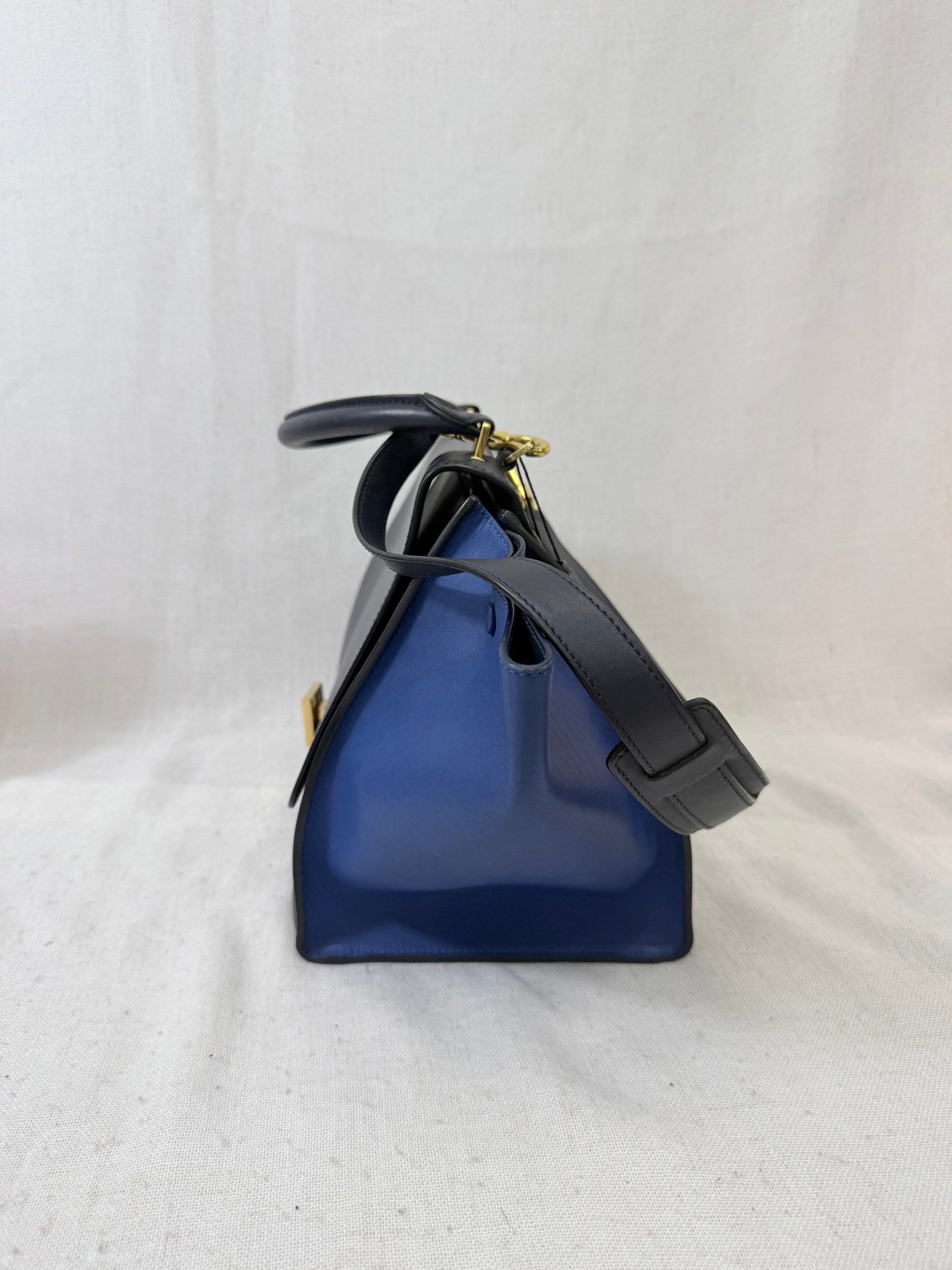 Celine Blue Leather Trapeze Medium Handbag
