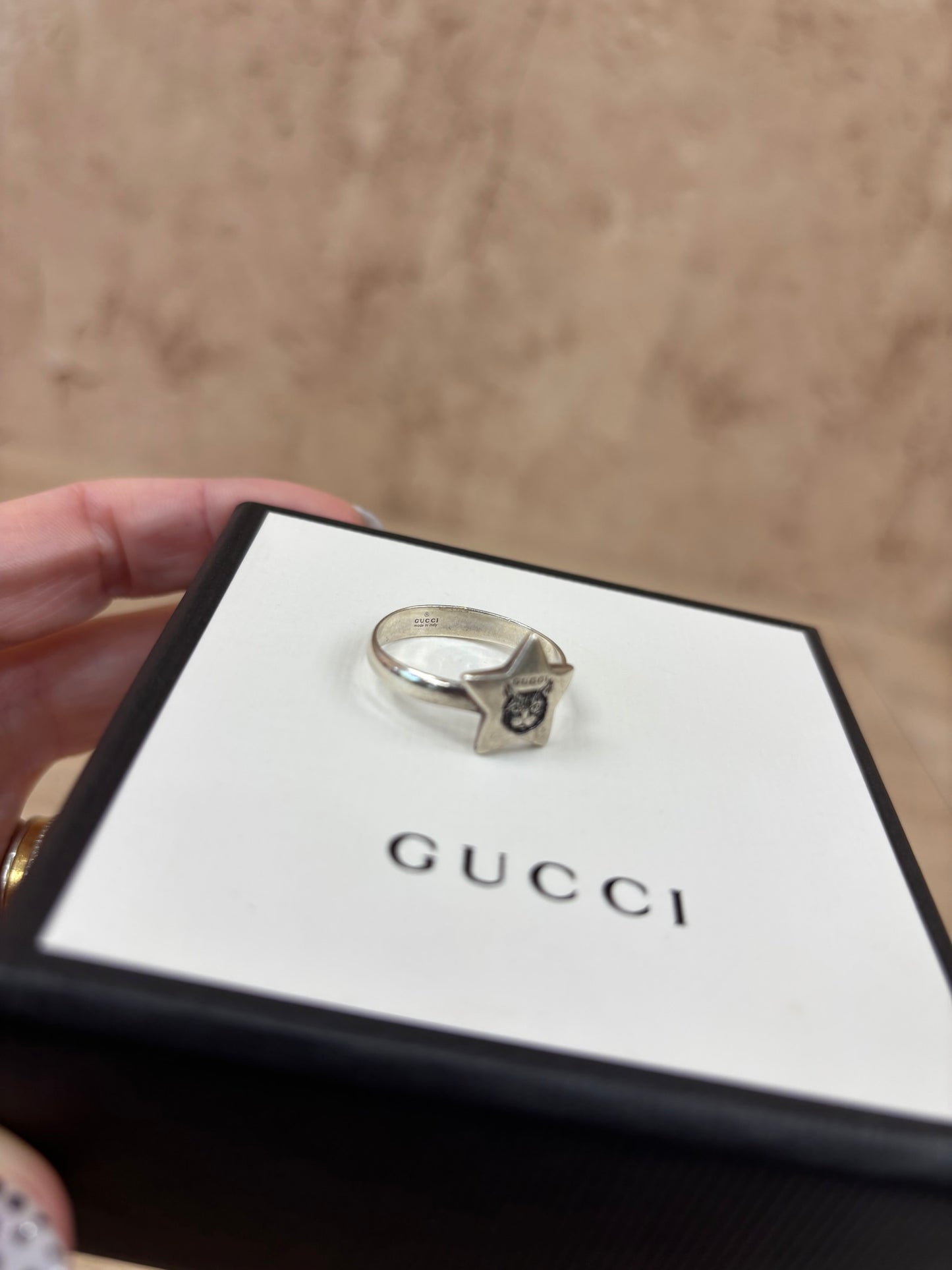 Gucci Sterling Silver Feline Ring