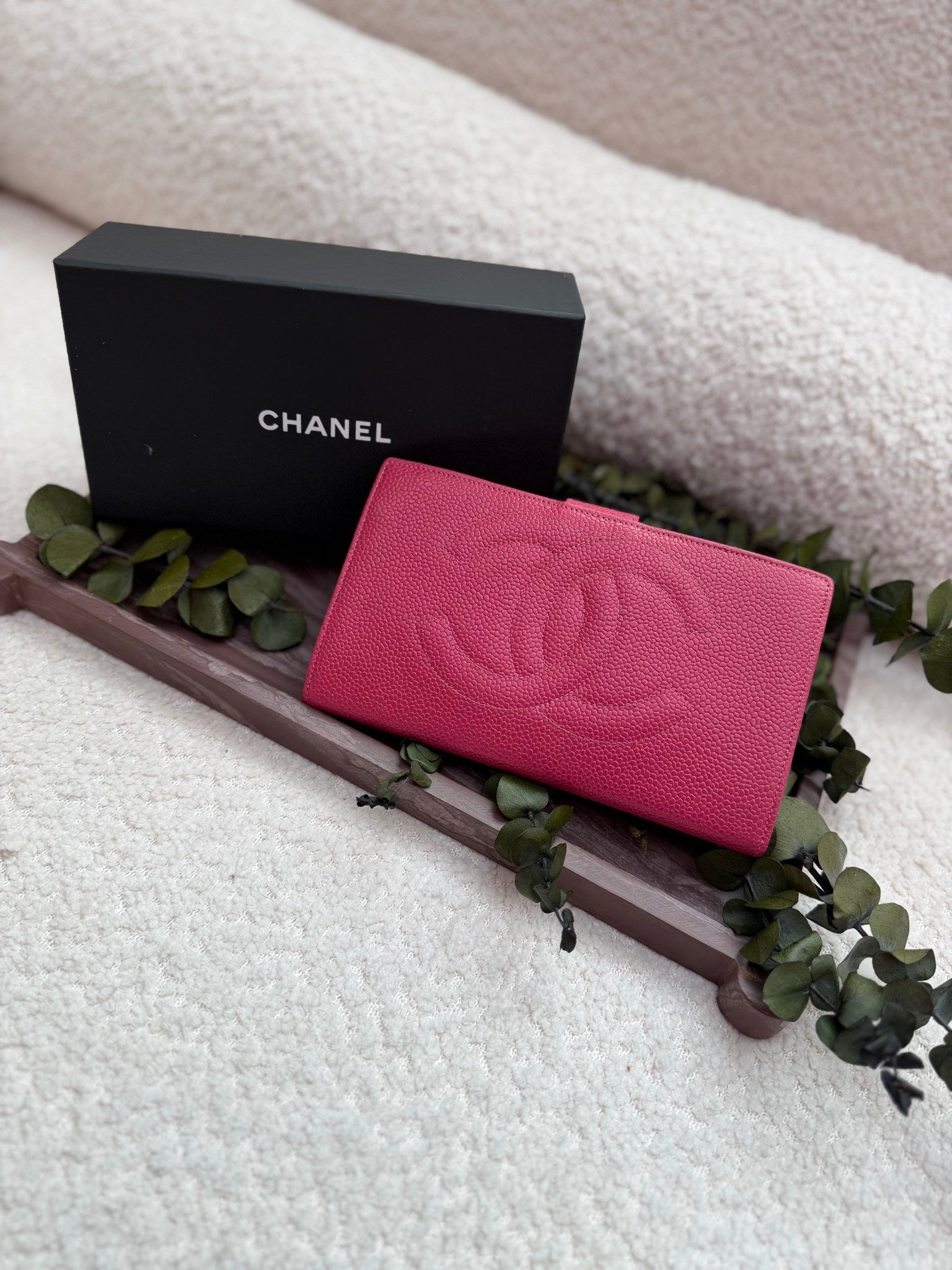 Chanel Pink Caviar Long Wallet