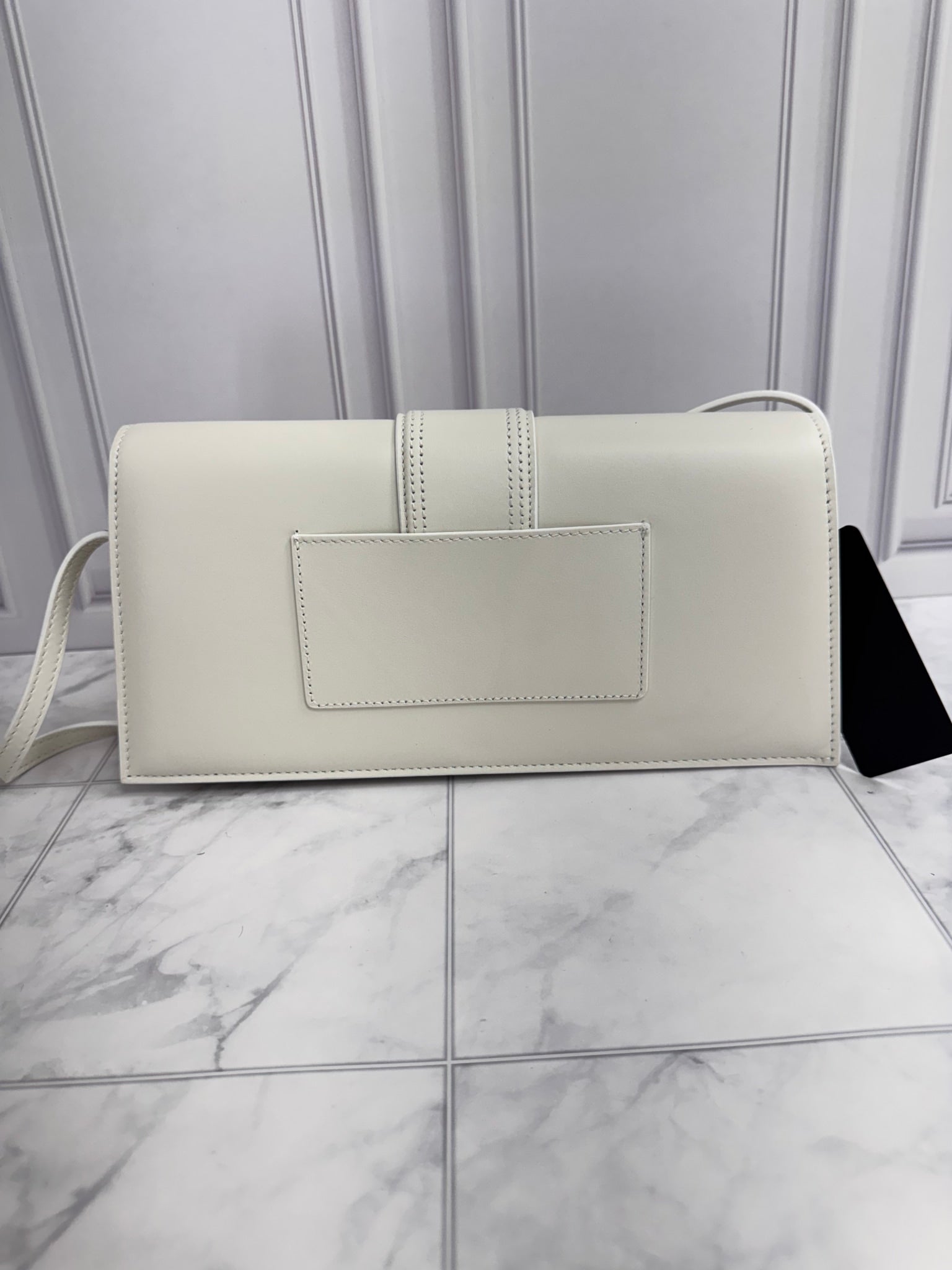 BRAND NEW Jacquemus White Leather Le Bambino Long Bag