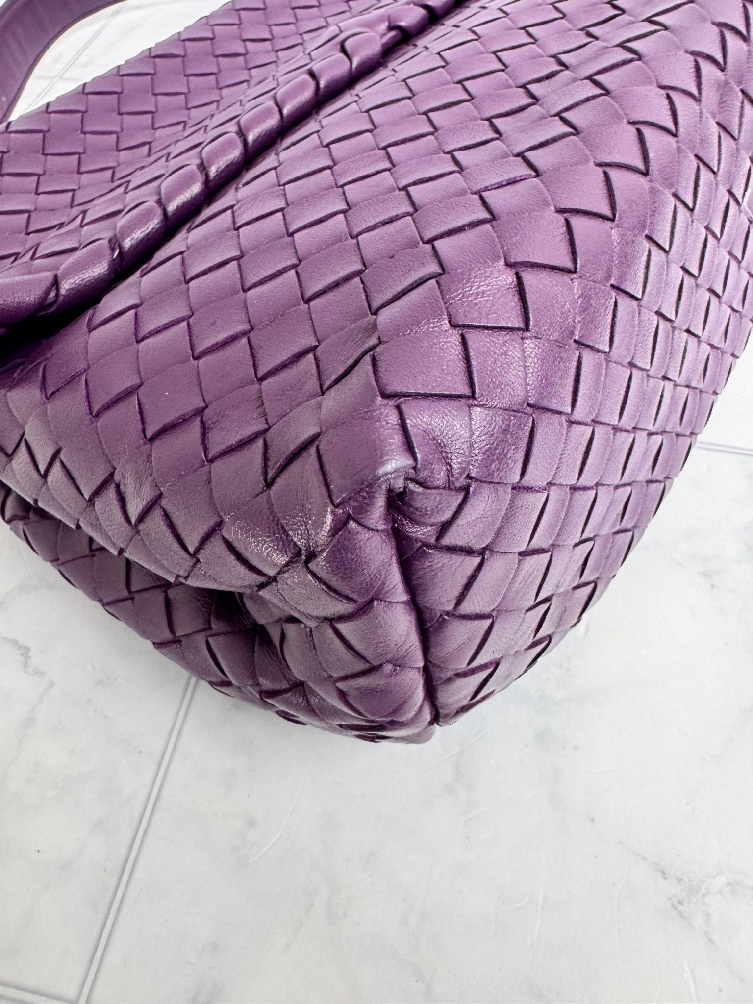 Bottega Veneta Purple Intrecciato Leather Olimpia Shoulder Bag