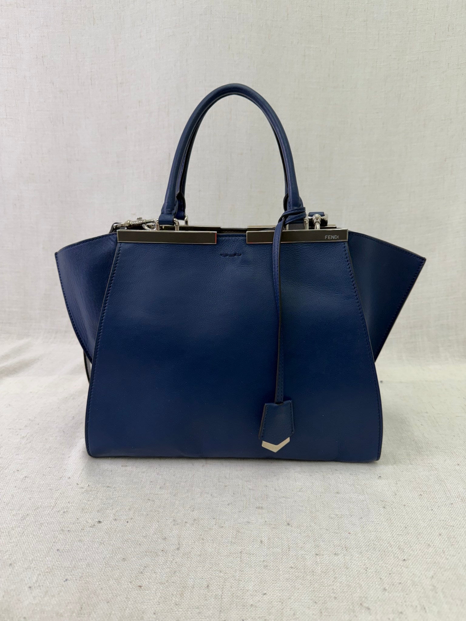 Fendi Blue Leather 3Jours 2way Tote