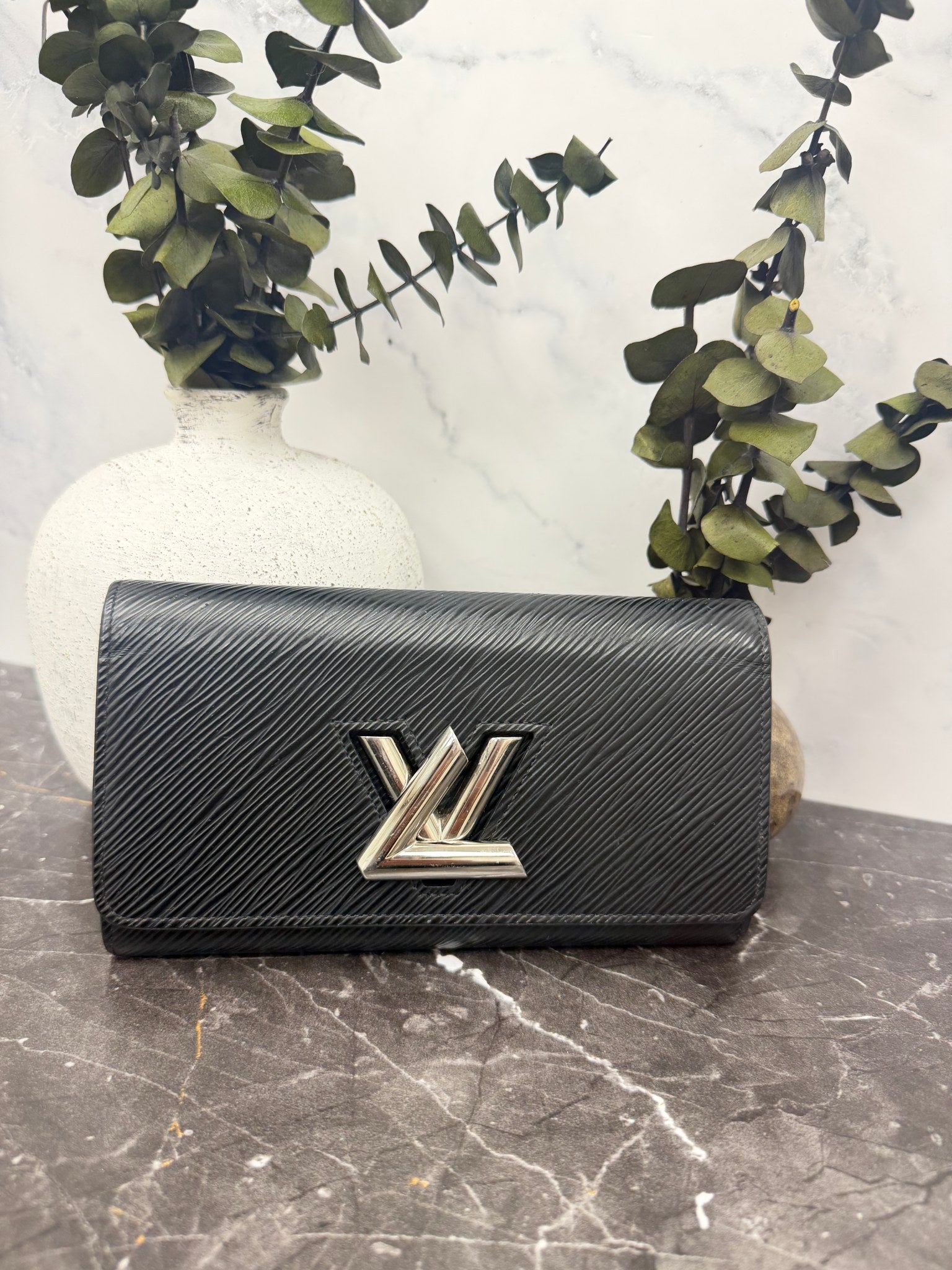Louis Vuitton Black Epi Leather Twist Wallet