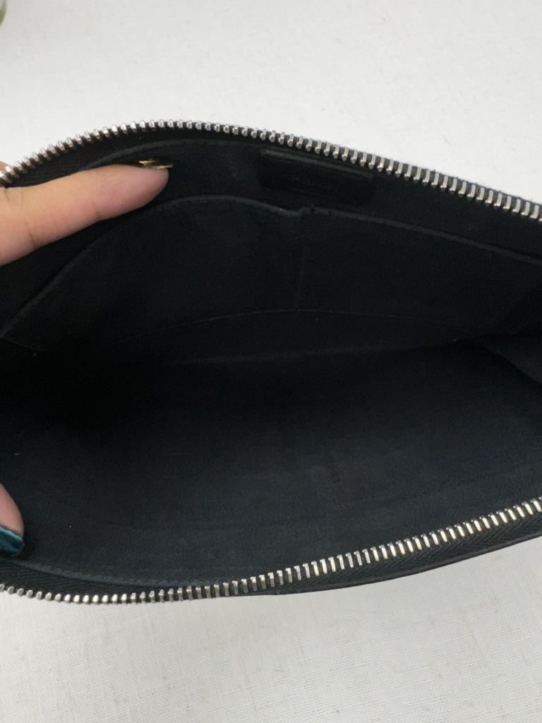 Fendi Black Leather Studded Flat Karlito Clutch Bag