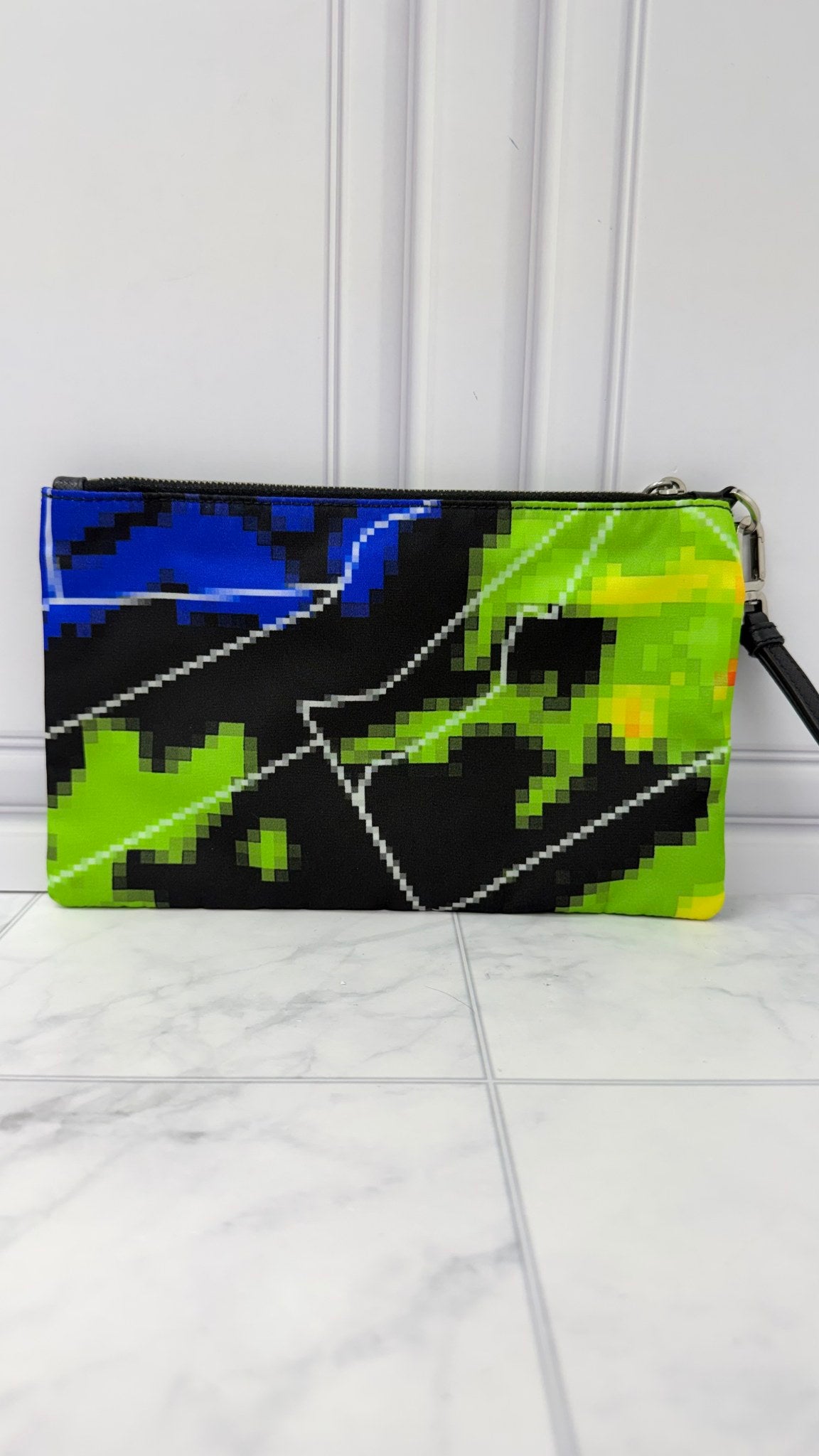 Prada Multicolor Nylon Geometric Wristlet Pouch