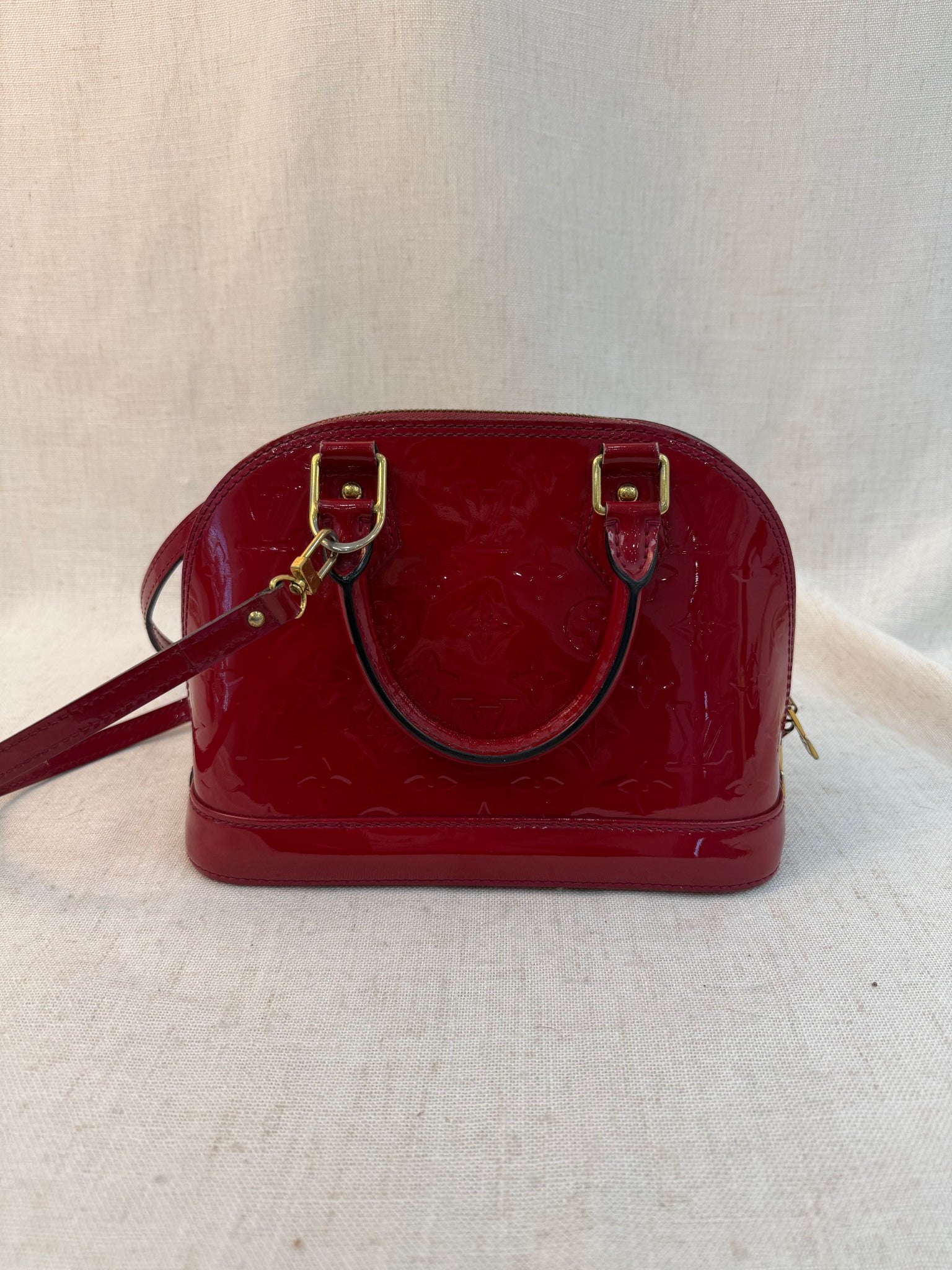 Louis Vuitton Red Vernis Leather Alma BB