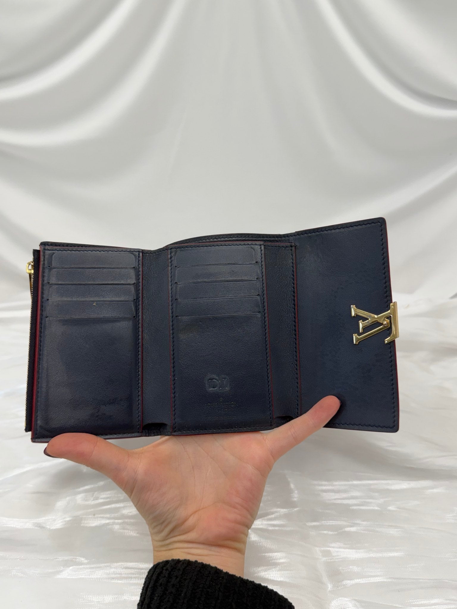 Louis Vuitton Blue Taurillon Leather Capucines Compact Wallet