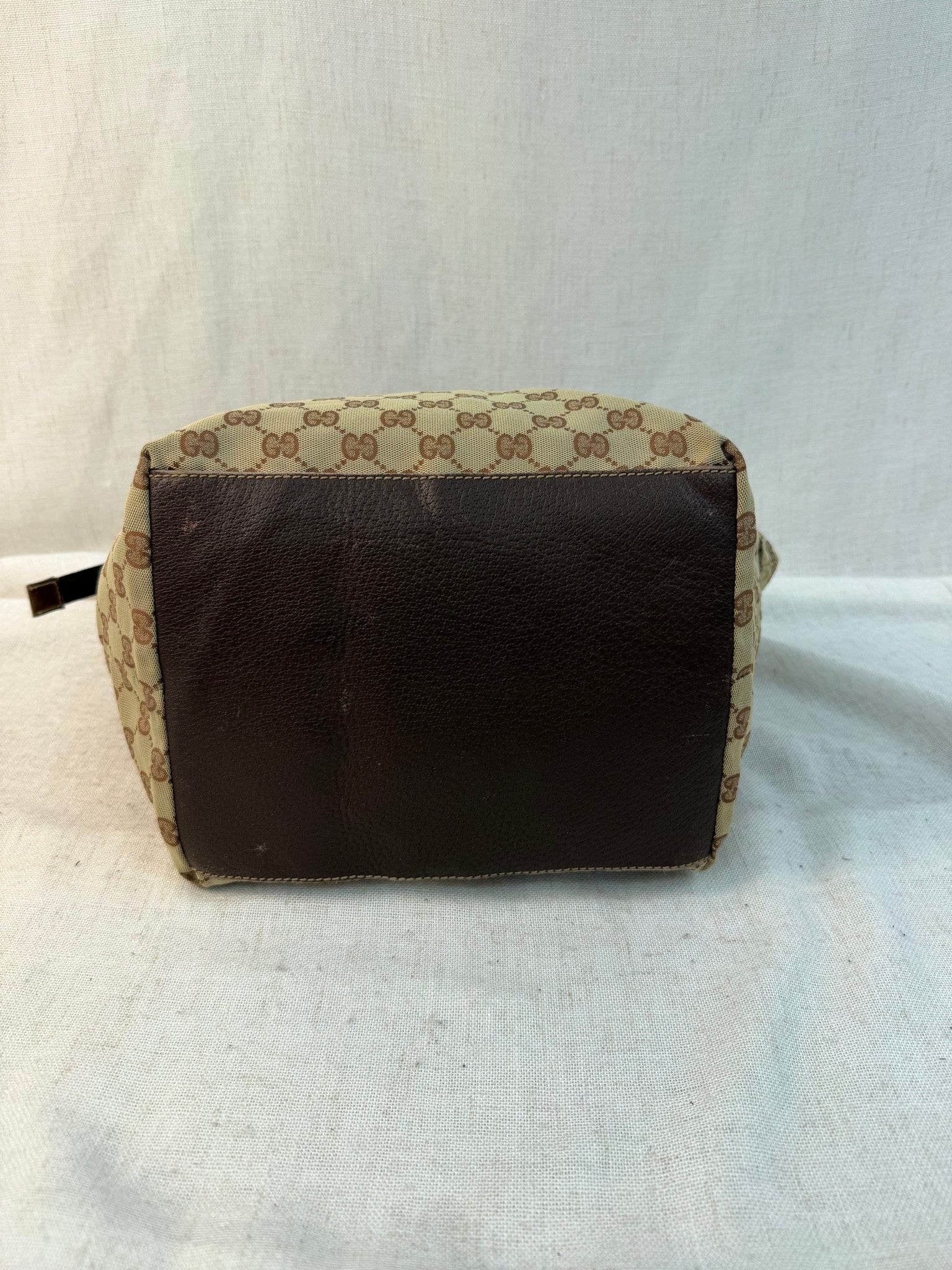 Gucci Brown Canvas Web Tote Bag