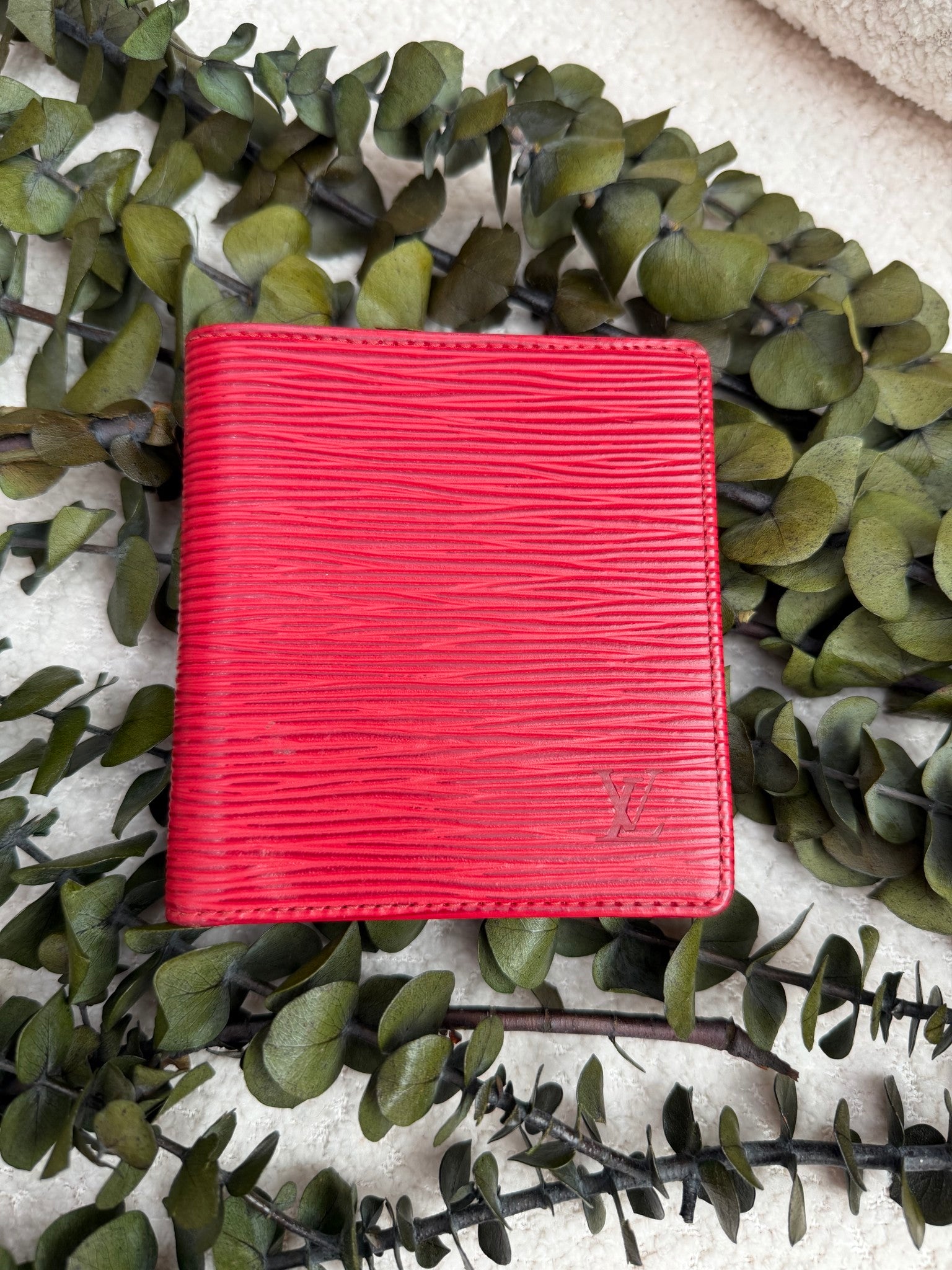 Louis Vuitton Red Epi Leather Marco Bifold Wallet