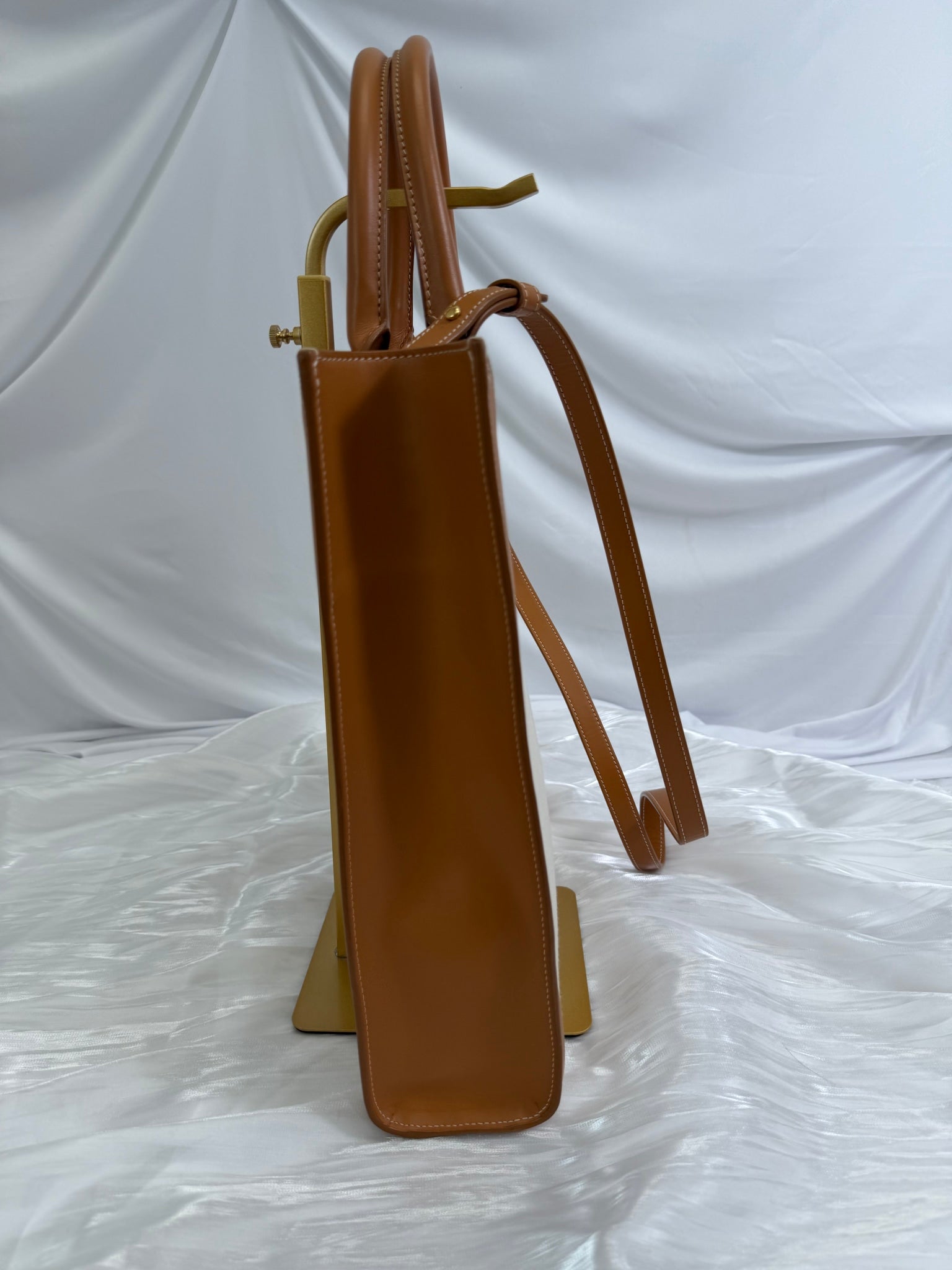 Celine Cream Canvas x Tan Leather Large Vertical Cabas