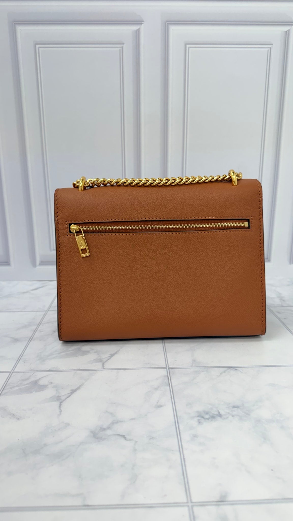 Louis Vuitton Brown Grained Leather My Lock Me Chain Bag
