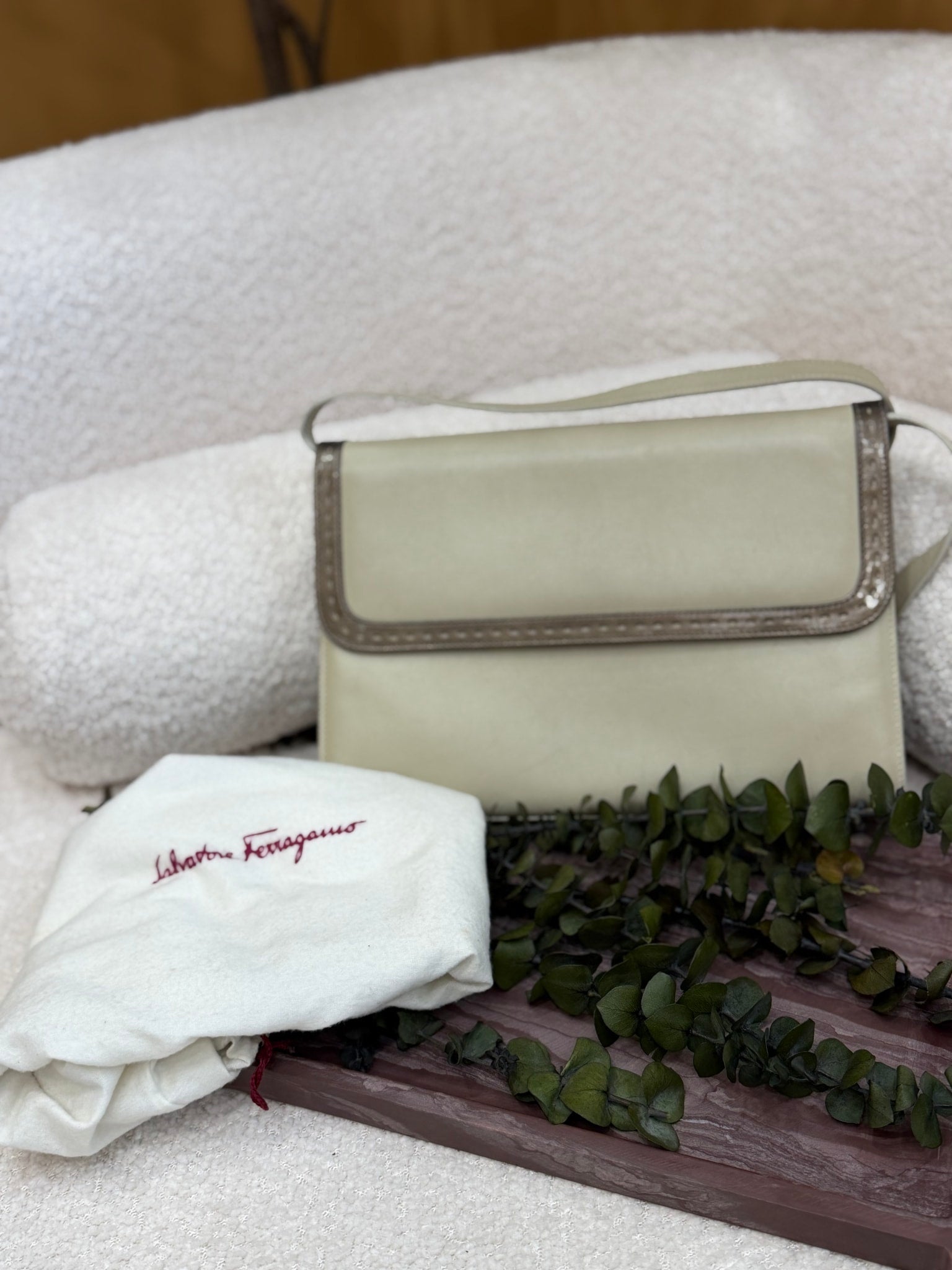 Salvatore Ferragamo Vintage Tan Leather Shoulder Bag