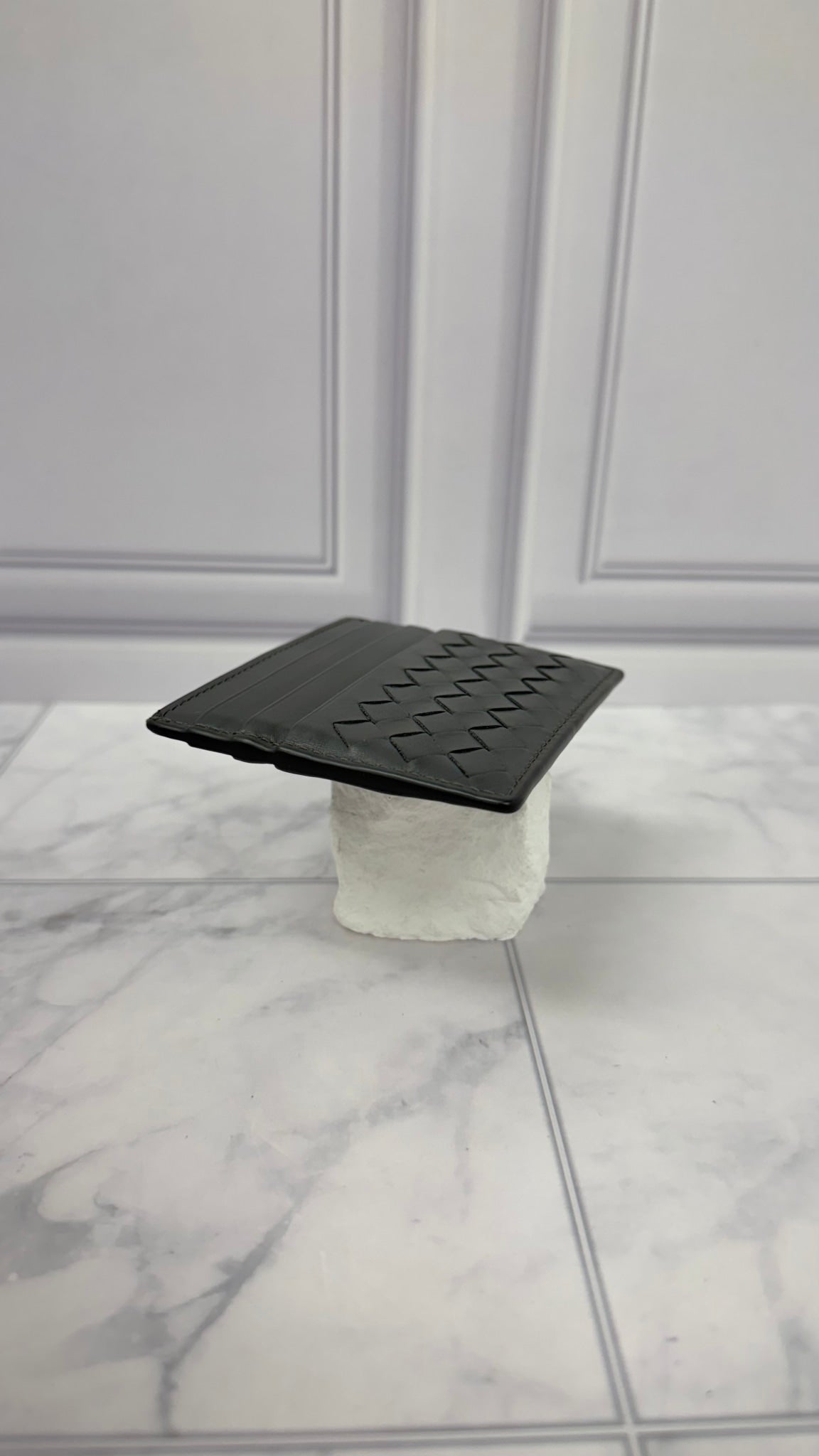 Bottega Veneta Grey Intreciatto Leather Card Holder