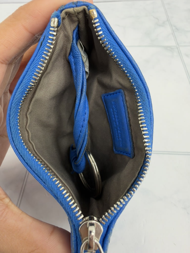 Bottega Veneta Blue Intrecciato Leather Coin Purse